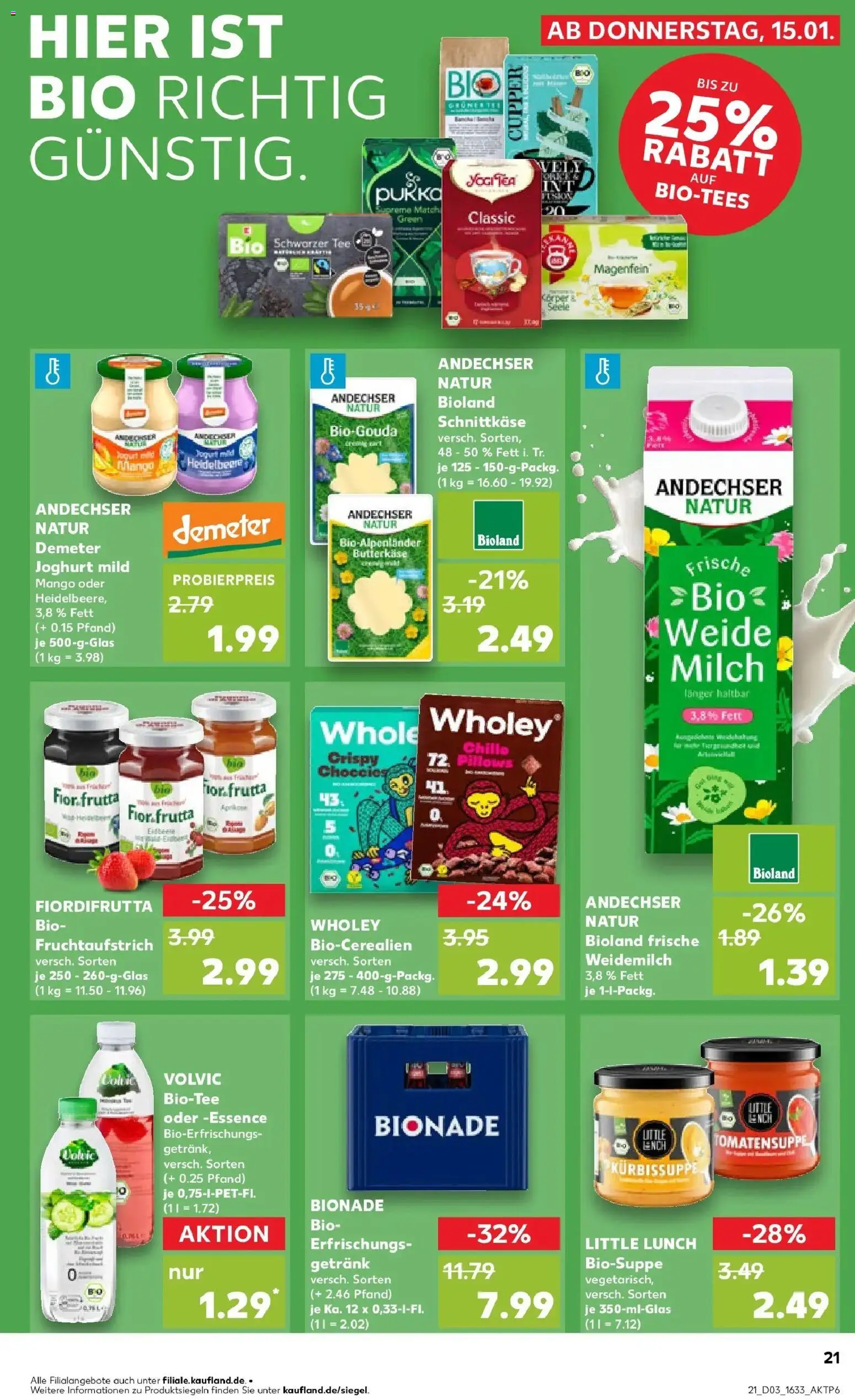 Kaufland prospekt Konstanz	 – gültig ab 15.01.2026 | Seite: 21 | Produkte: Joghurt, Bionade, Mango, Tee