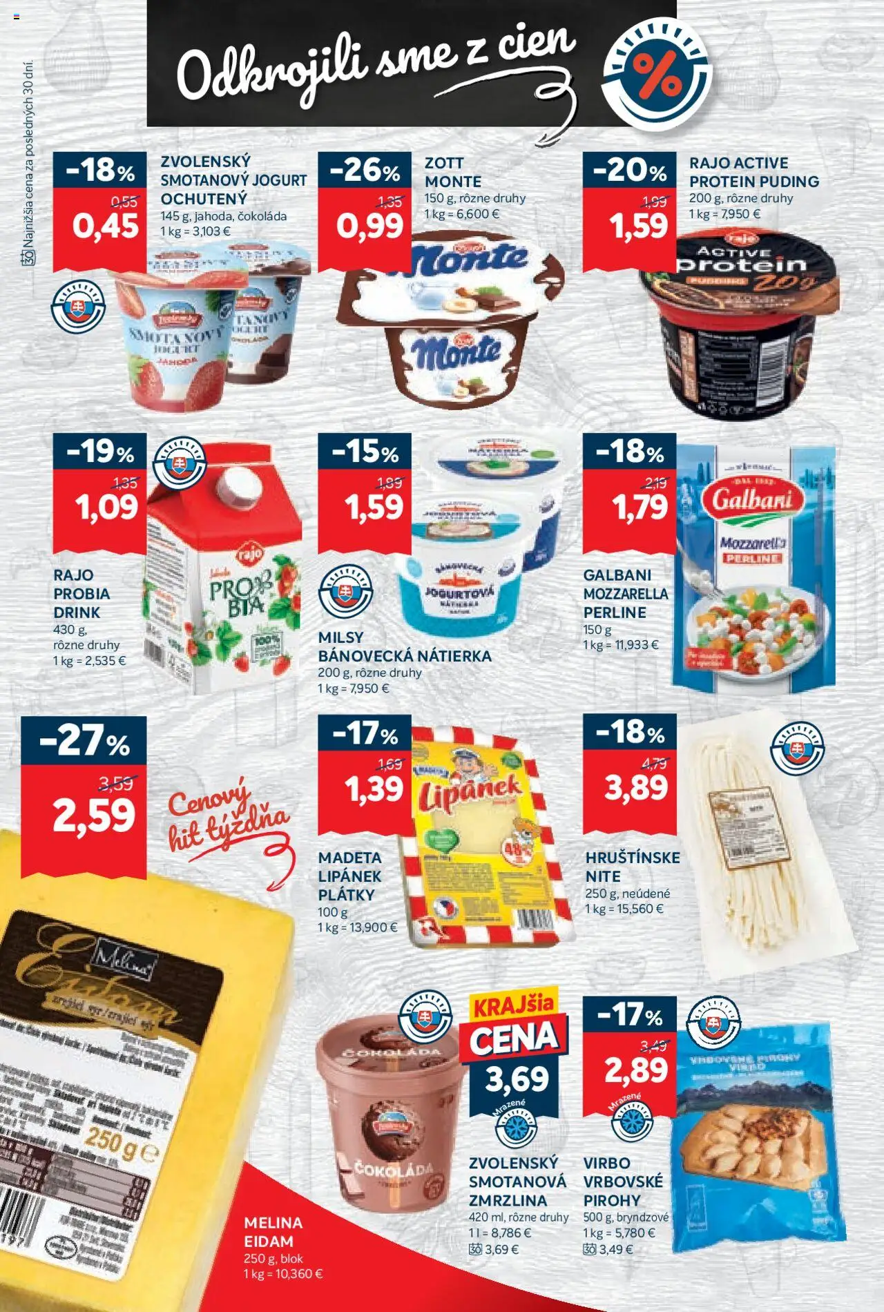 Kraj leták │ platný od 07.08.2025 | Strana: 6 | Produkty: Jogurt, Eidam, Mozzarella, Protein