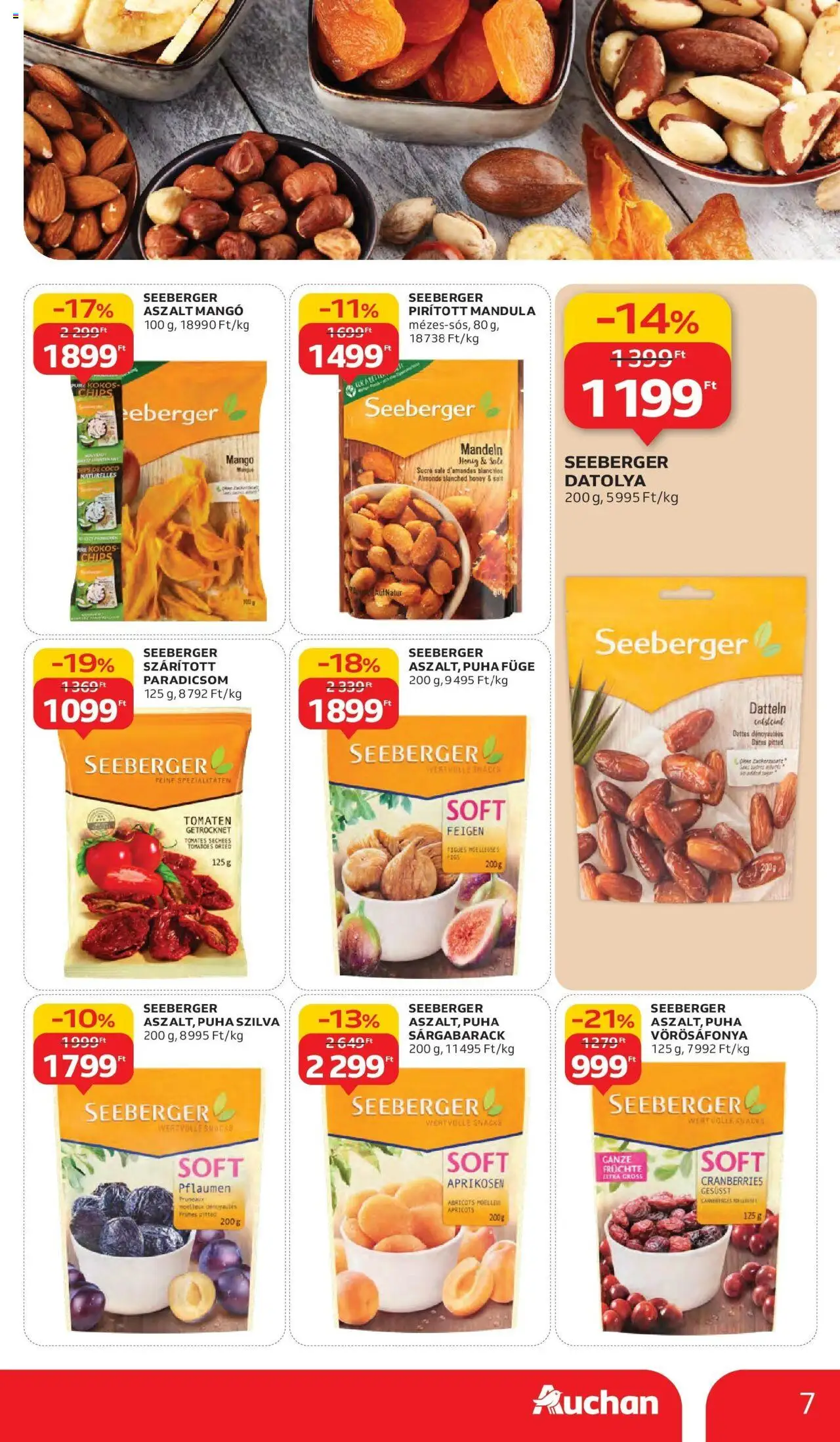 Auchan akciós ujság - amely érvényes a következő dátumtól: 11.09.2025 | Oldal: 7 | Termékek: Chips, Sárgabarack, Szilva, Paradicsom