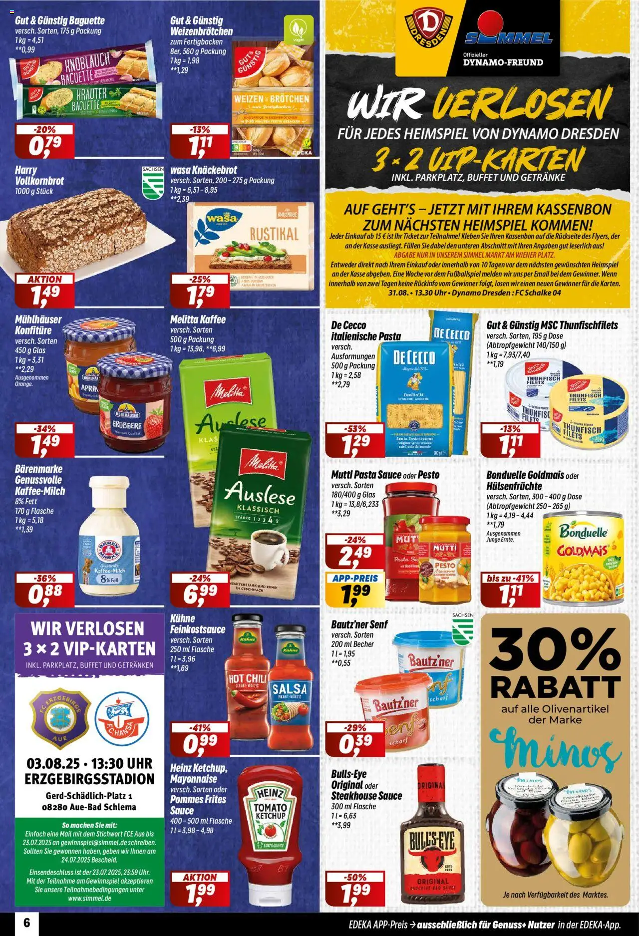 Simmel Prospekt 	 - gültig ab dem 21.07.2025 | Seite: 6 | Produkte: Thunfisch, Baguette, Pommes frites, Pasta