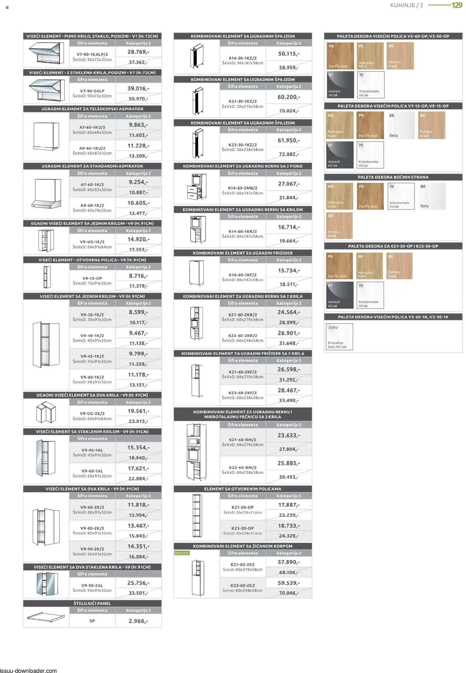 Jela katalog - važi od 09.02.2026 | Strana: 129 | Proizvode: Polica, Orah, Frižider, Aspirator