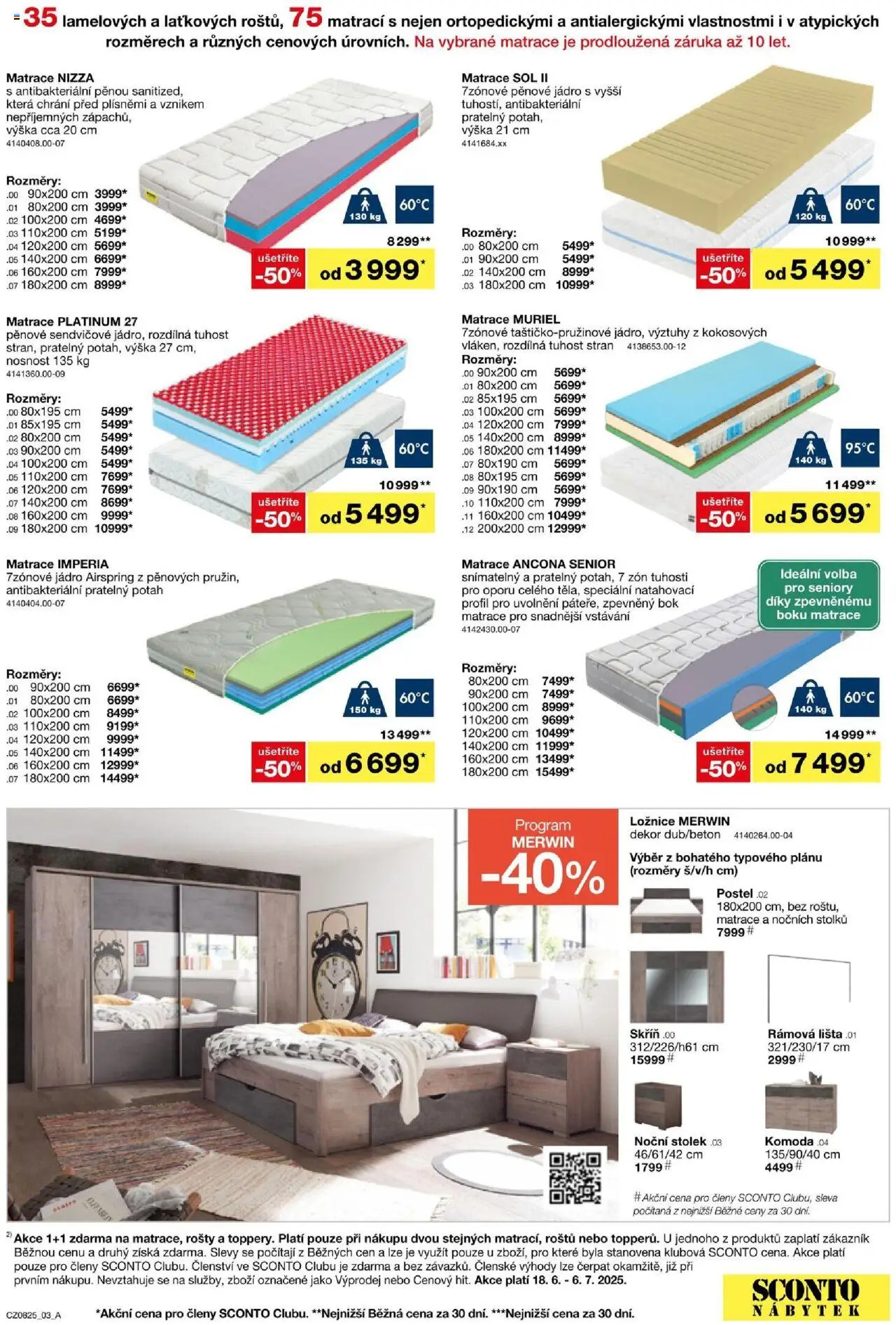 Sconto nábytek leták od 18.06.2025 | Strana: 3 | Produkty: Nábytek, Matrace, Noční stolek, Skříň