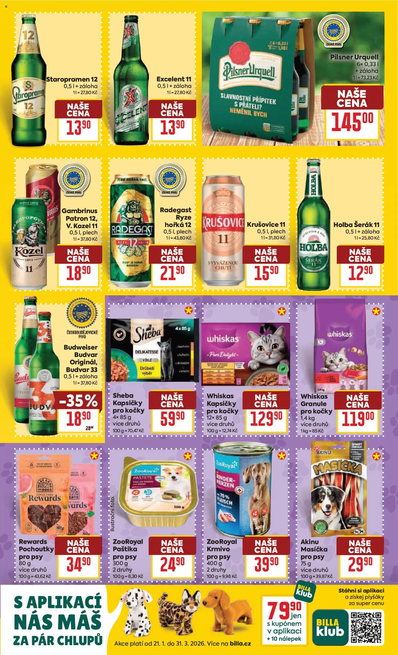 Billa Velký leták od 25.02.2026 | Strana: 25 | Produkty: Whiskas, Rýže, Budvar 33, Holba šerák 11