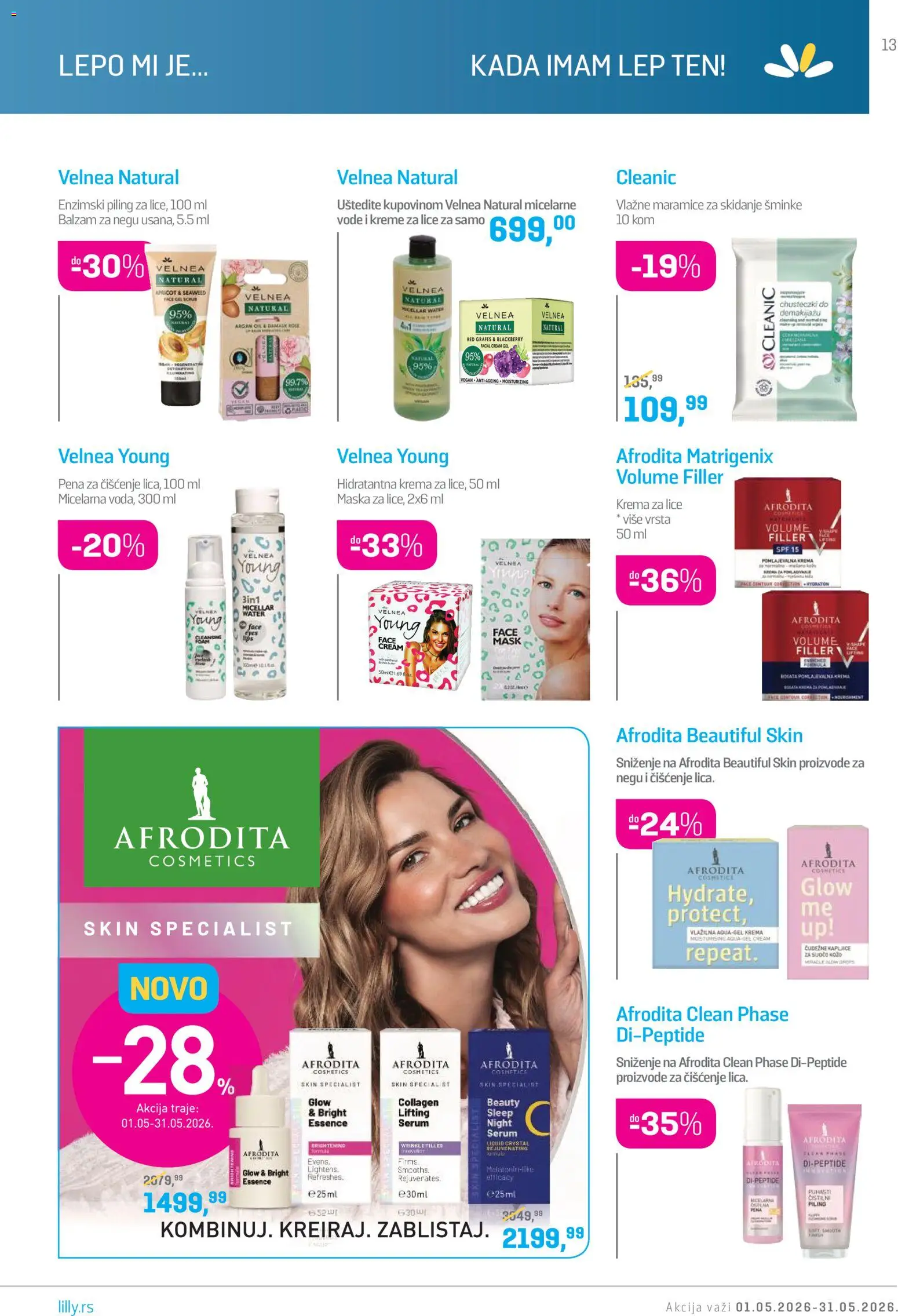 Lilly drogerie katalog - važi od 01.05.2026 | Strana: 13 | Proizvode: Krema, Maska, Piling, Vlažne maramice