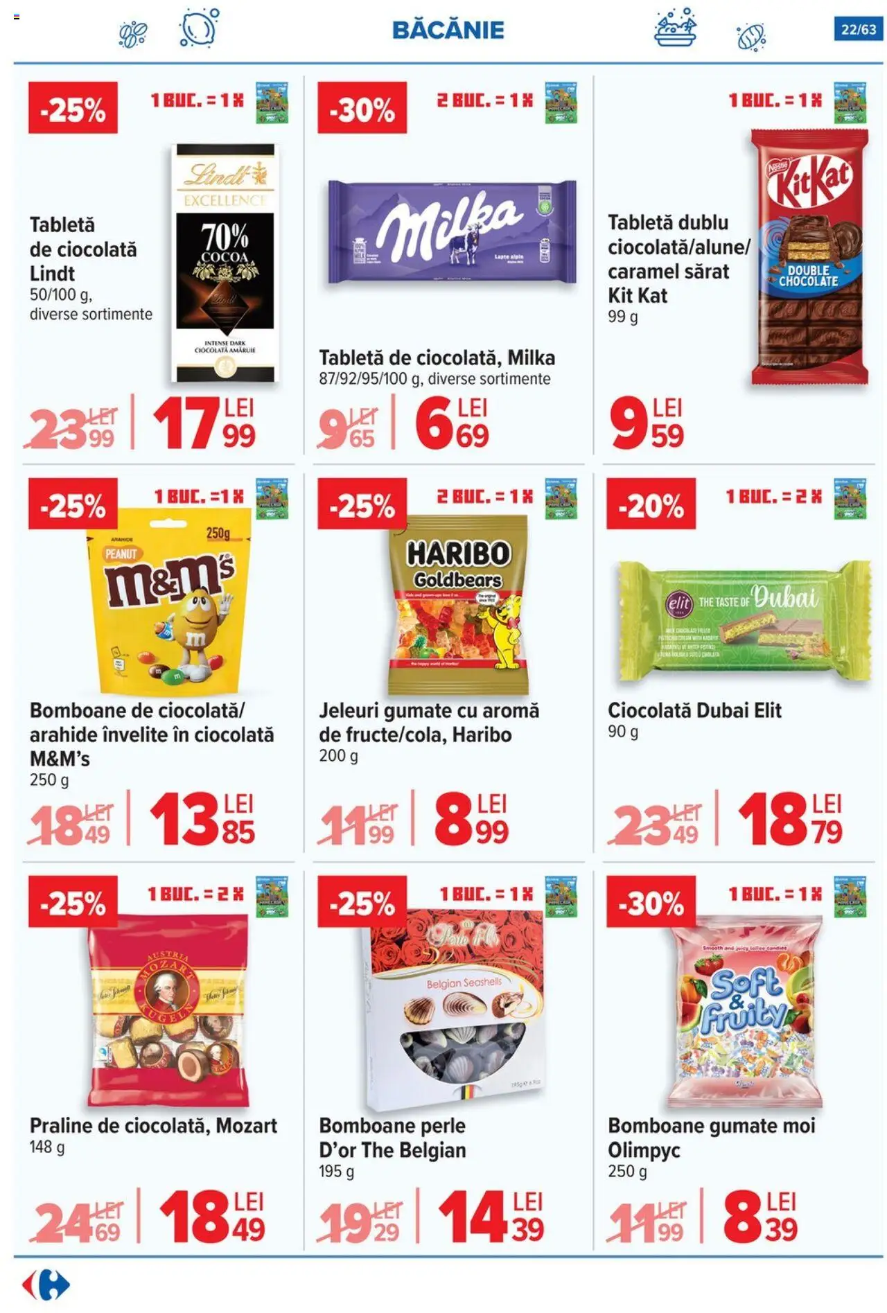 Noul catalog Carrefour – valabil de la 17.09.2025 | Pagină: 22 | Produse: Akrilik boya, Arahide, Praline, Jeleuri