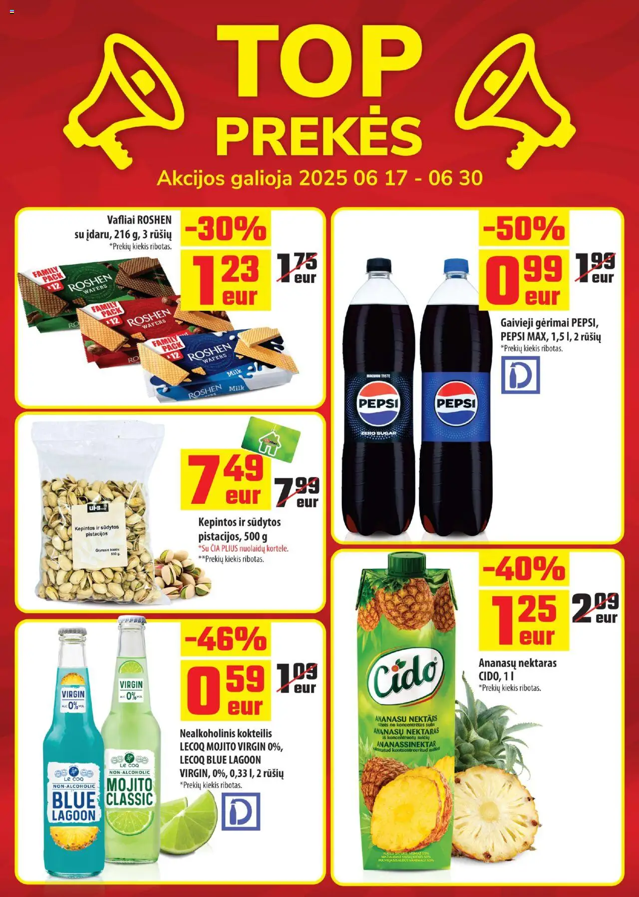 ČIA MARKET leidinys│galioja nuo 17.06.2025 | Puslapis: 20 | Prekių: Nealkoholinis kokteilis, Vafliai, Pistacijos