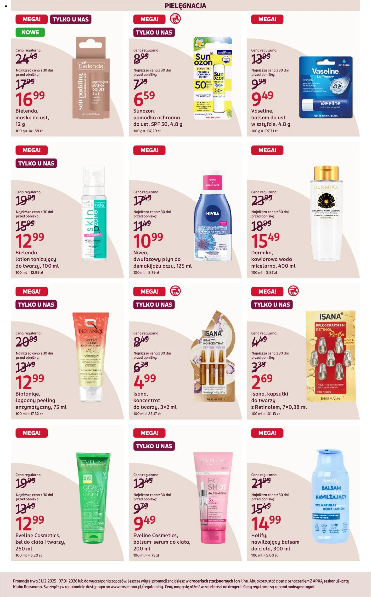 Rossmann Gazetka od 31.12.2025 | Strona: 8 | Produkty: Pomadka, Body, Peeling, Lotion