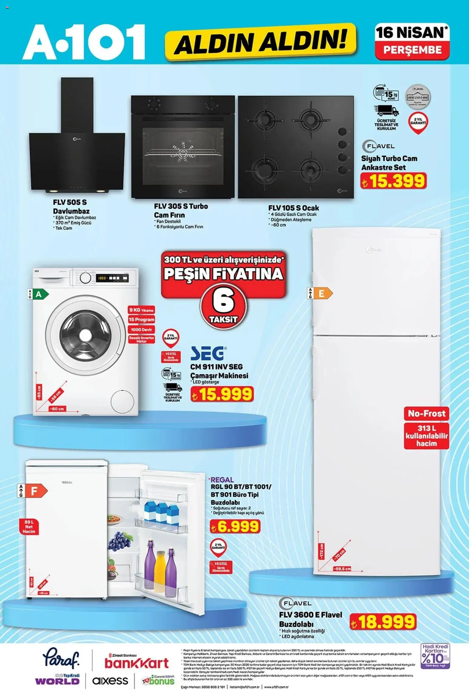 A101 - Katalog Aldın Aldın - 16.04.2026 tarihinden itibaren geçerlidir | Sayfa: 8 | Ürünler: Davlumbaz, Fırın, Ocak, Fan