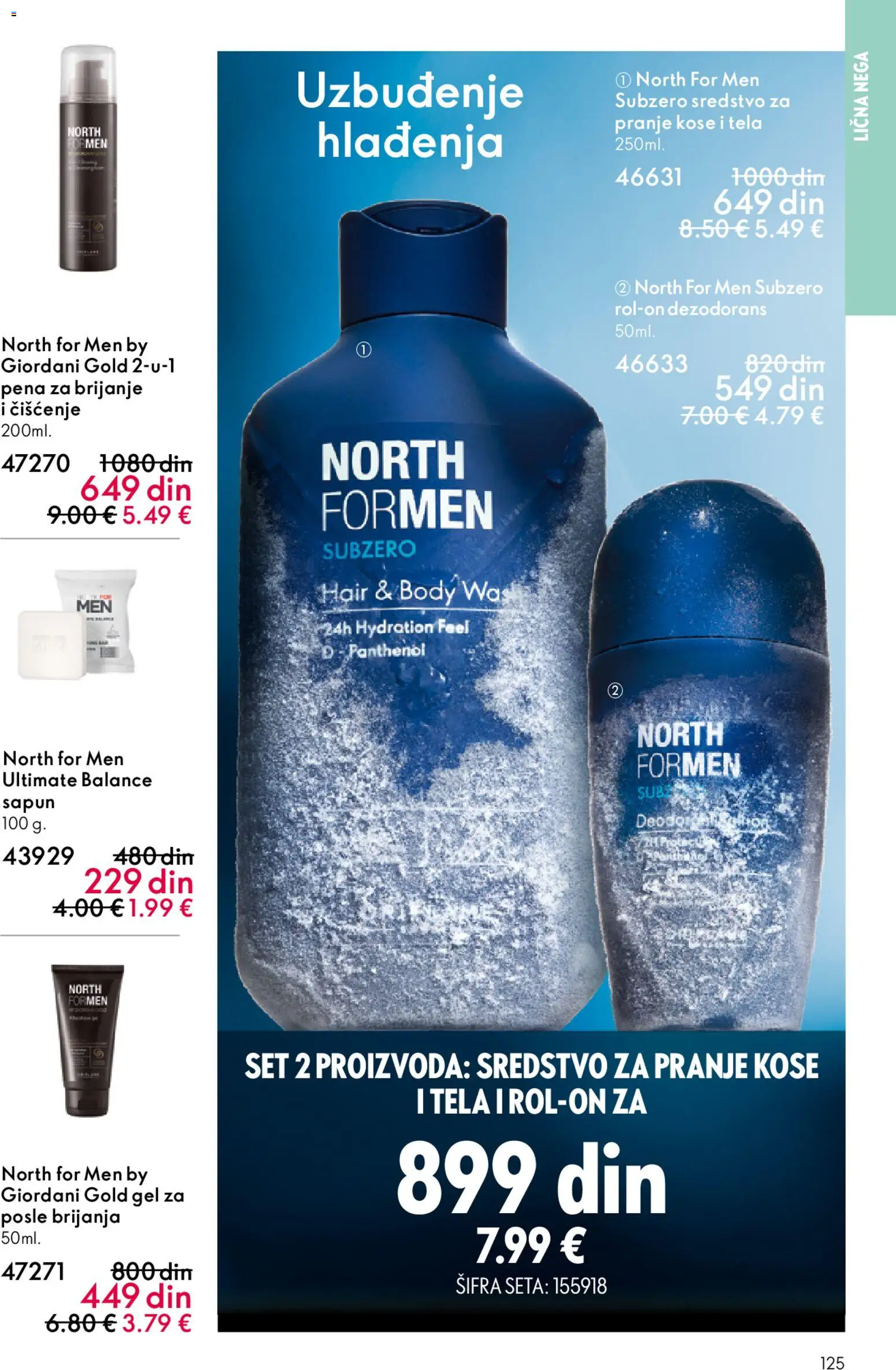 Oriflame katalog - važi od 22.04.2026 | Strana: 125 | Proizvode: Pena za brijanje, Sapun, Dezodorans