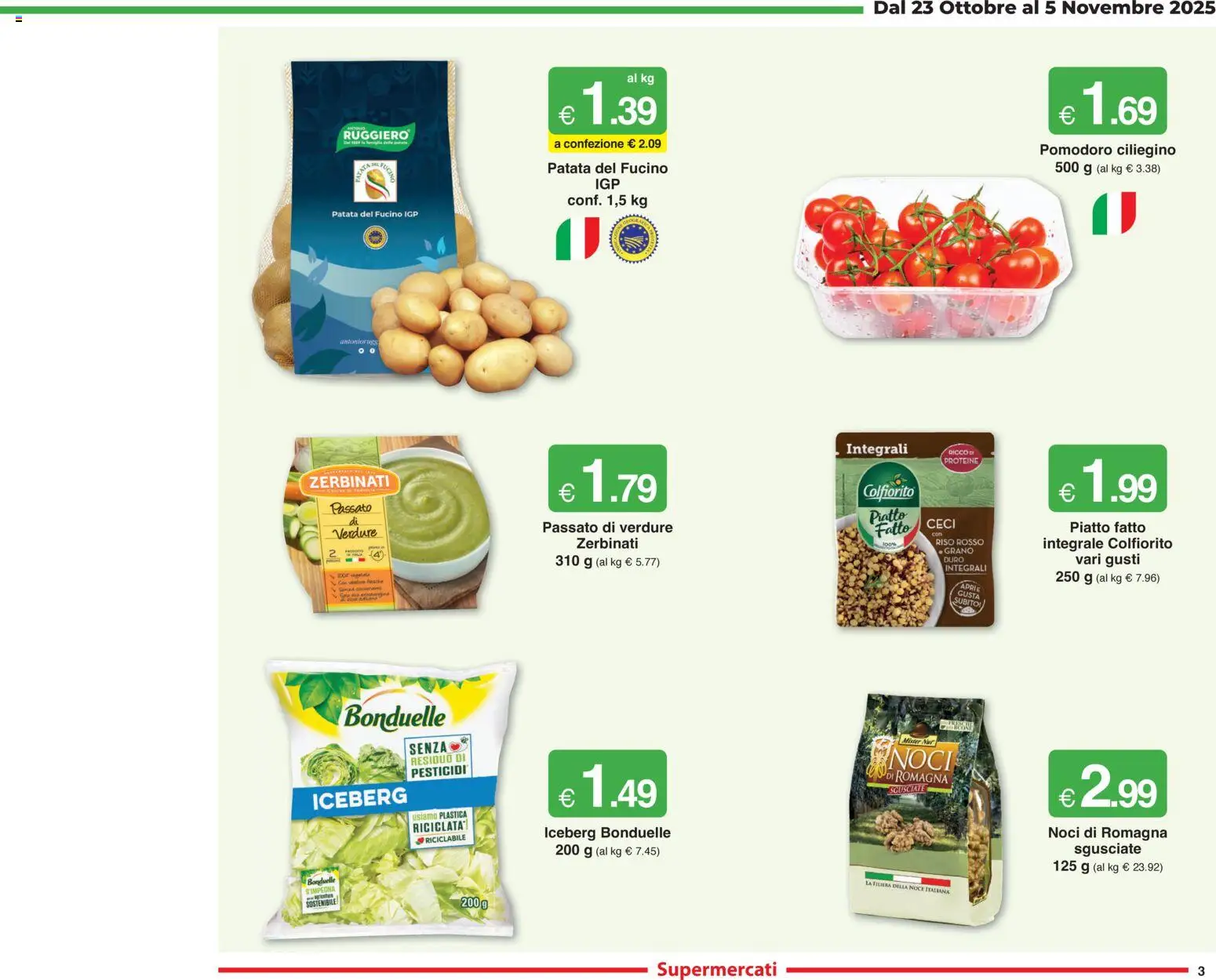 Volantino Sì con Te del 23.10.2025 | Pagina: 3 | Prodotti: Riso, Verdure, Pomodoro, Noci
