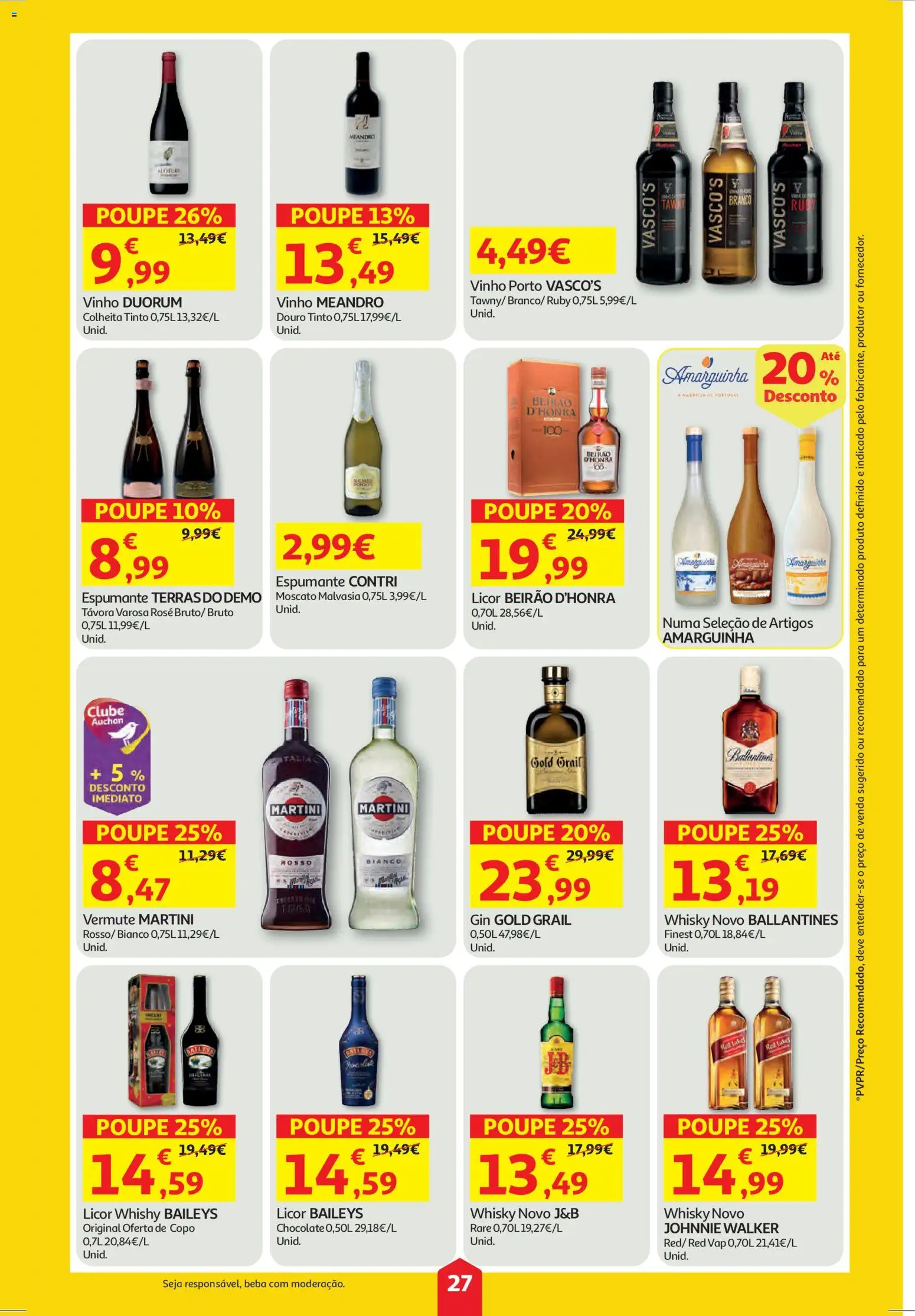 Auchan folheto │ válido de 11.12.2025 | Página: 27 | Produtos: Vermute, Licor, Chocolate, Gin