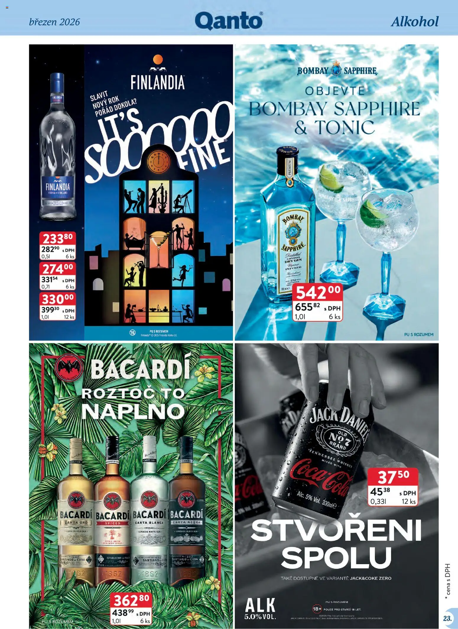 Astur & Qanto leták - Velkoobchod 03/2026 od 01.03.2026 | Strana: 23 | Produkty: Gin, Tonic, Jack Daniel’s, Dry gin