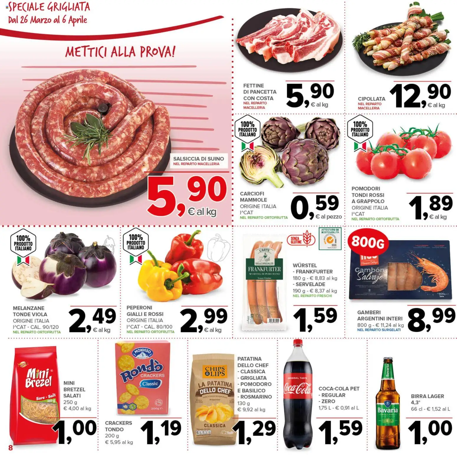 Volantino Todis del 26.03.2026 | Pagina: 8 | Prodotti: Rosmarino, Peperoni, Pomodoro, Salsiccia
