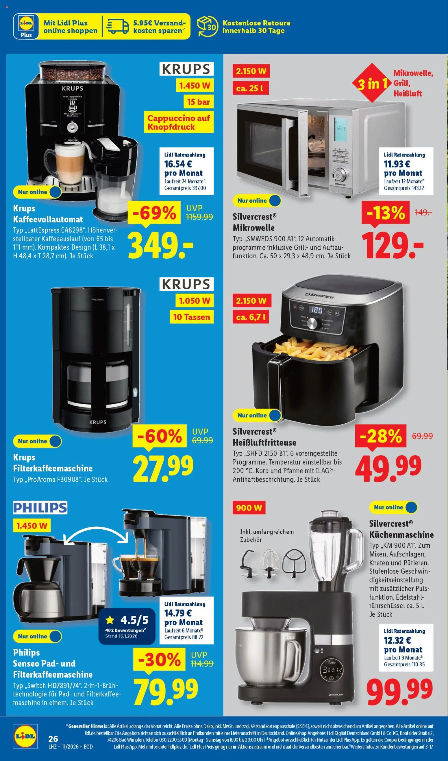 Lidl Německo leták od 09.03.2026 | Strana: 16 | Produkty: Telefon, Cappuccino