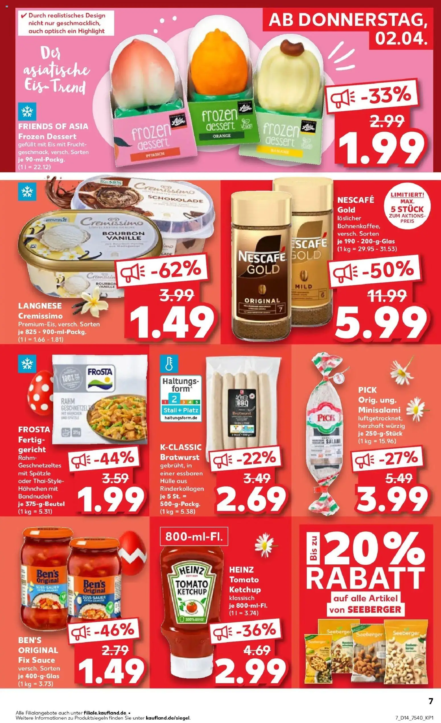 Kaufland Prospekt Löbau	 – gültig ab 30.03.2026 | Seite: 21 | Produkte: Nescafe, Schokolade, Bratwurst, Salami