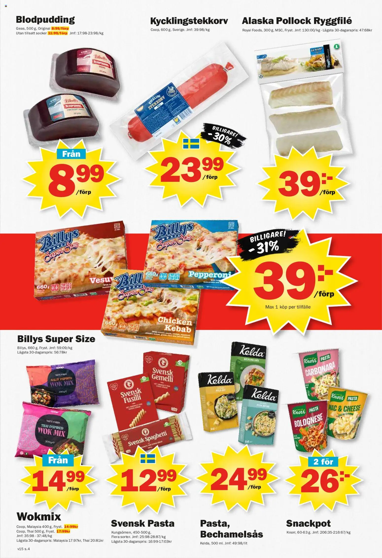 Pekås reklamblad aktuell från 07.04.2026 | Sida: 4 | Produkter: Spaghetti, Pasta