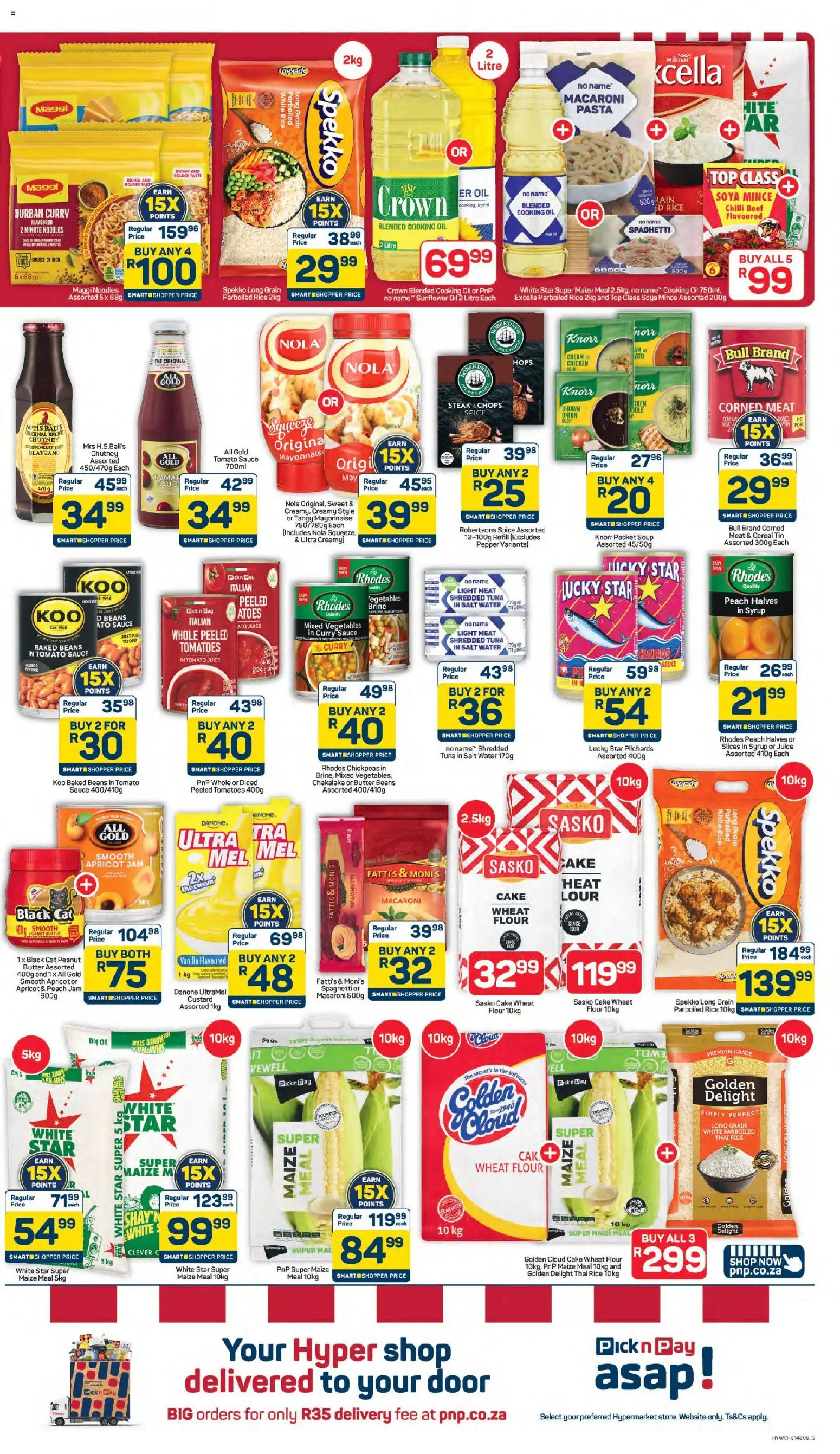 New Pick n Pay catalogue – valid from 24.04.2026 | Page: 3 | Products: Flour, Custard, Steak, Peanut butter