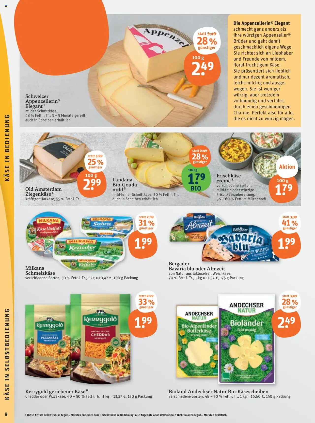 Tegut Prospekt - gültig ab dem 11.08.2025 | Seite: 10 | Produkte: Käse, Ziegenkäse, Creme, Frischkase