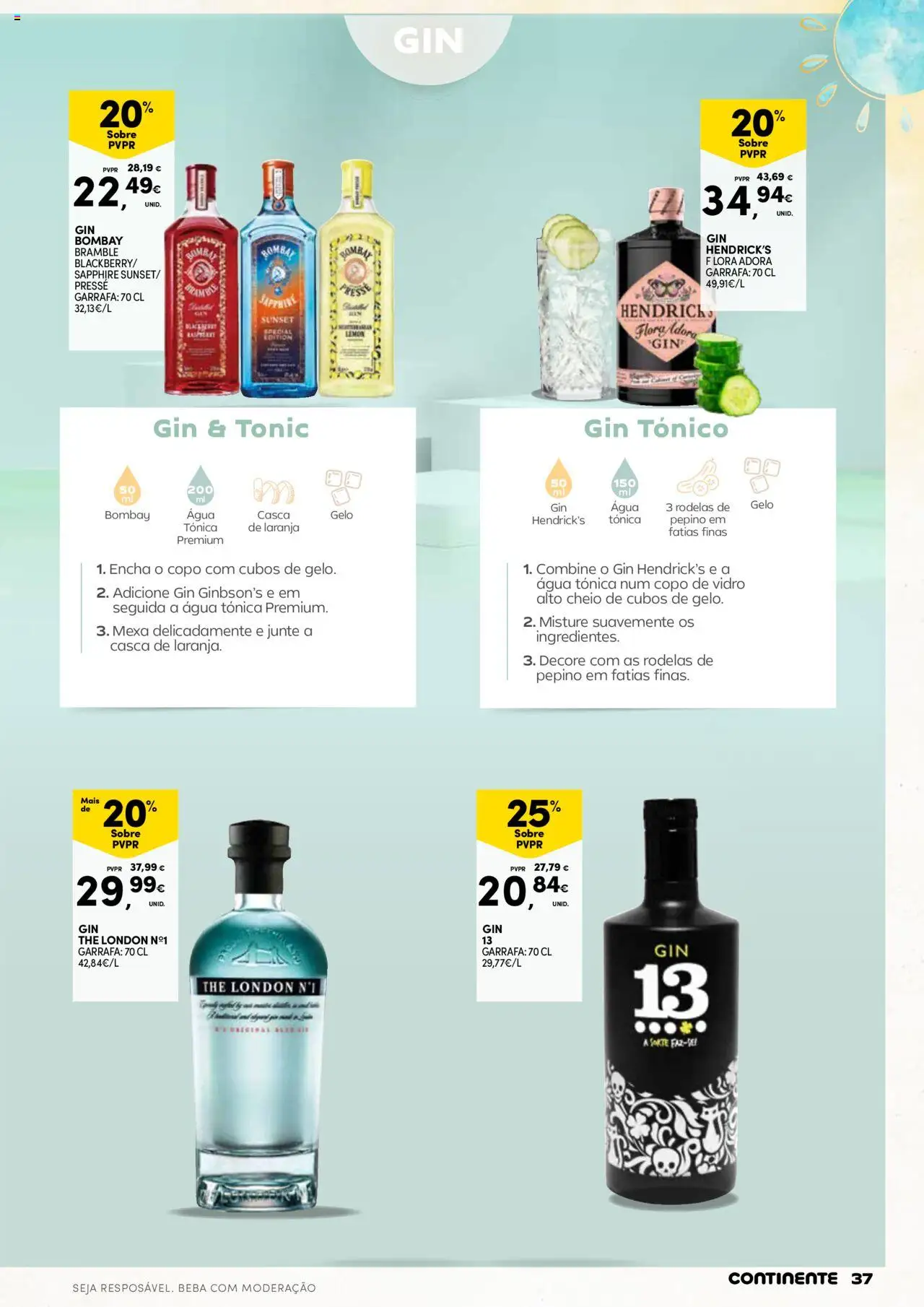 Continente - Verão │ válido de 17.06.2025 | Página: 37 | Produtos: Agua, Gin