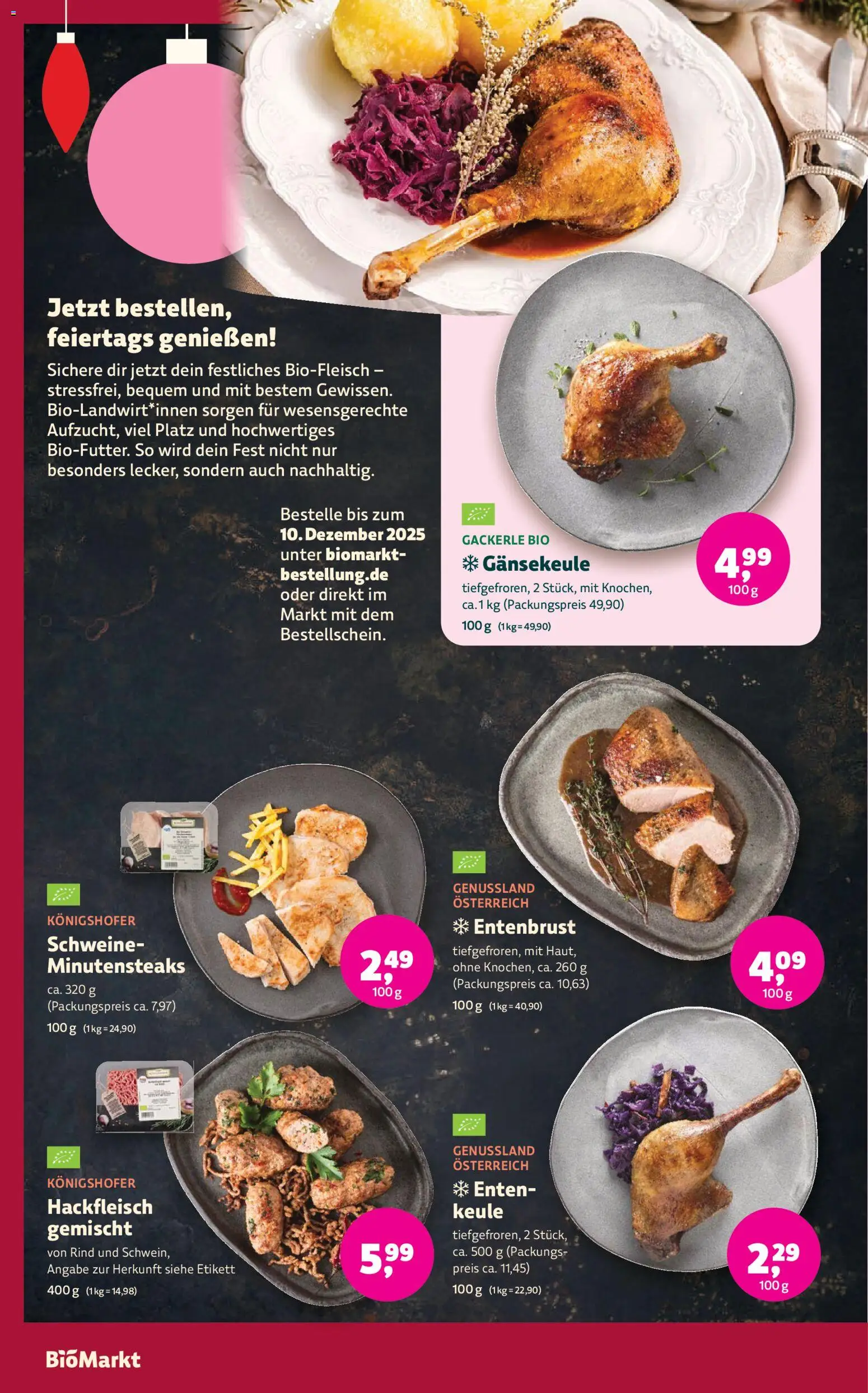 BioMarkt Prospekt – gültig ab 03.12.2025 | Seite: 6 | Produkte: Hackfleisch