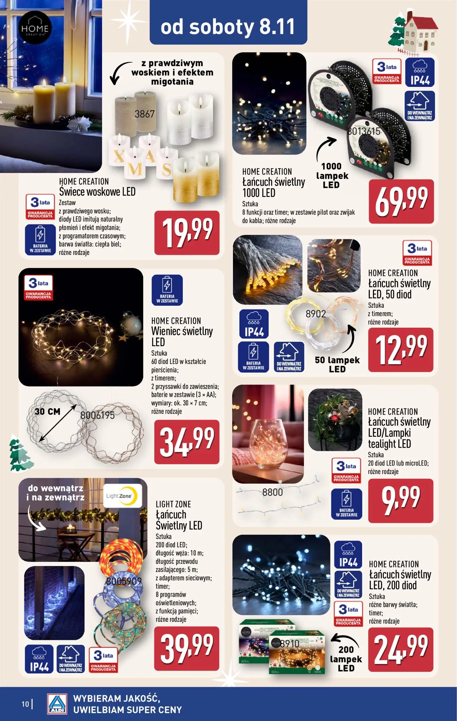 Aldi Gazetka - Hity od Środy i od Soboty od 05.11.2025 | Strona: 10 | Produkty: Wieniec, Baterie, Bateria, Świece