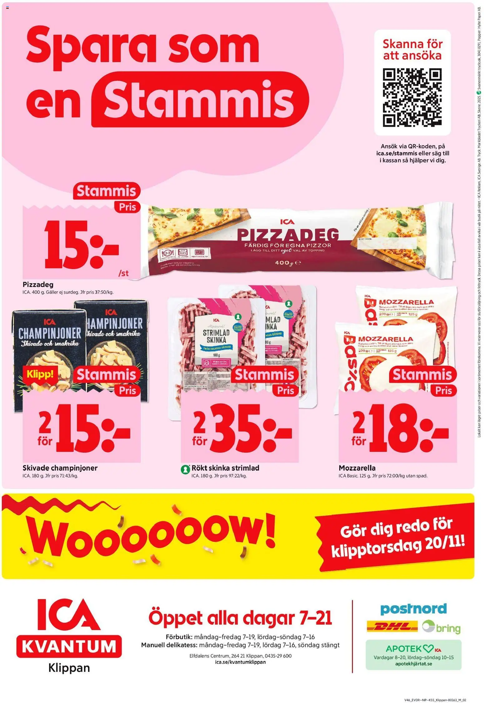 ICA Kvantum reklamblad aktuell från 10.11.2025 | Sida: 10 | Produkter: Såg, Galler, Skinka, Champinjoner