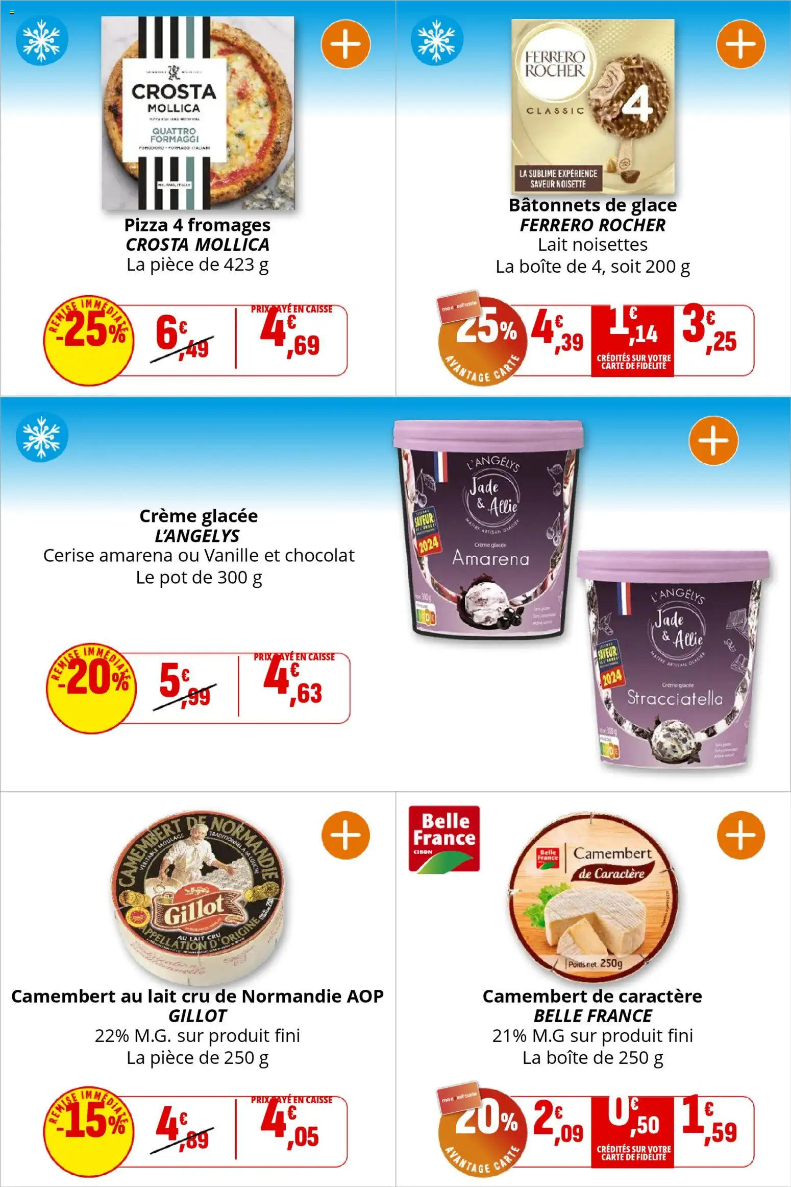 {H1} | Page: 8 | Produits: Pizza 4 fromages, Noisette, Ferrero rocher, Pizza