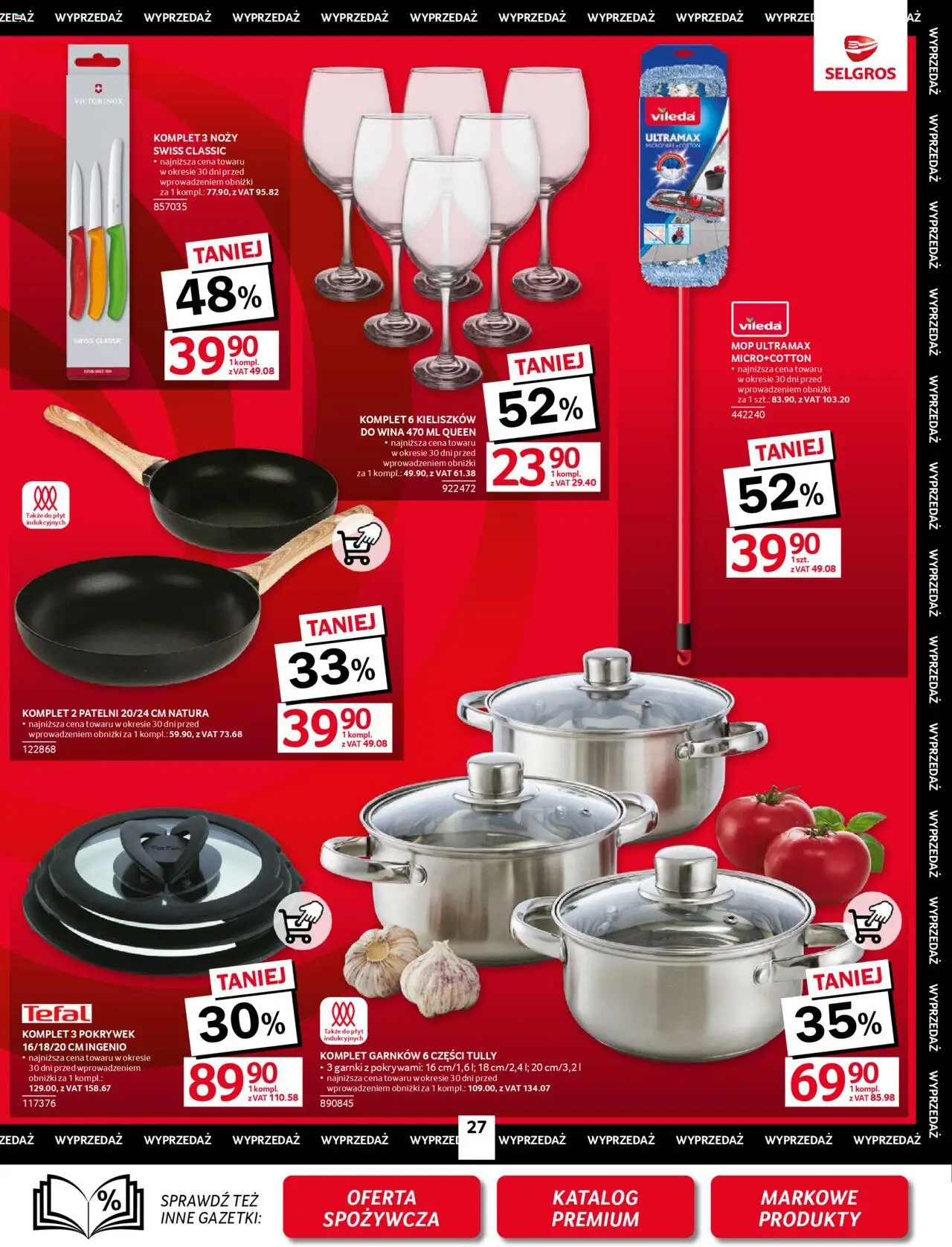 Selgros cash&carry Gazetka - Oferta przemysłowa od 05.06.2025 | Strona: 29 | Produkty: Komplet garnków, Garnki, Vileda, Tefal