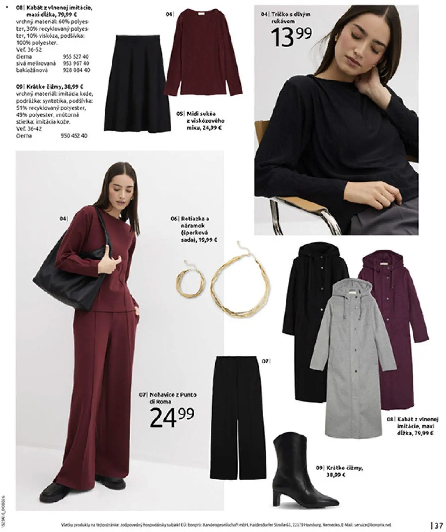 Nové Bonprix akcie – leták je platný od 01.11.2025 | Strana: 39 | Produkty: Tričko, Kabát, Nohavice