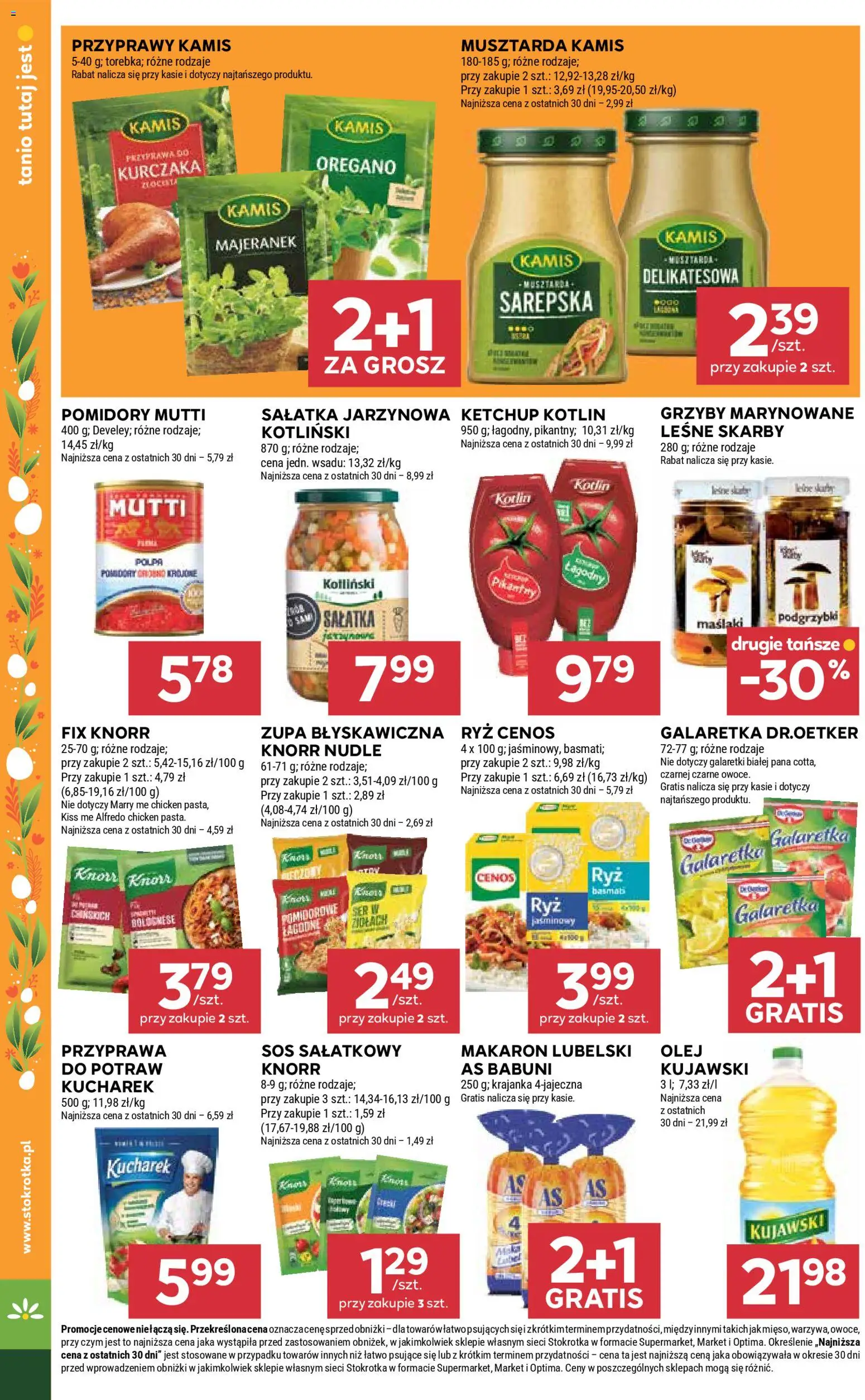 Stokrotka gazetka - Market od 26.03.2026 | Strona: 22 | Produkty: Galaretka, Musztarda, Przyprawy, Sos