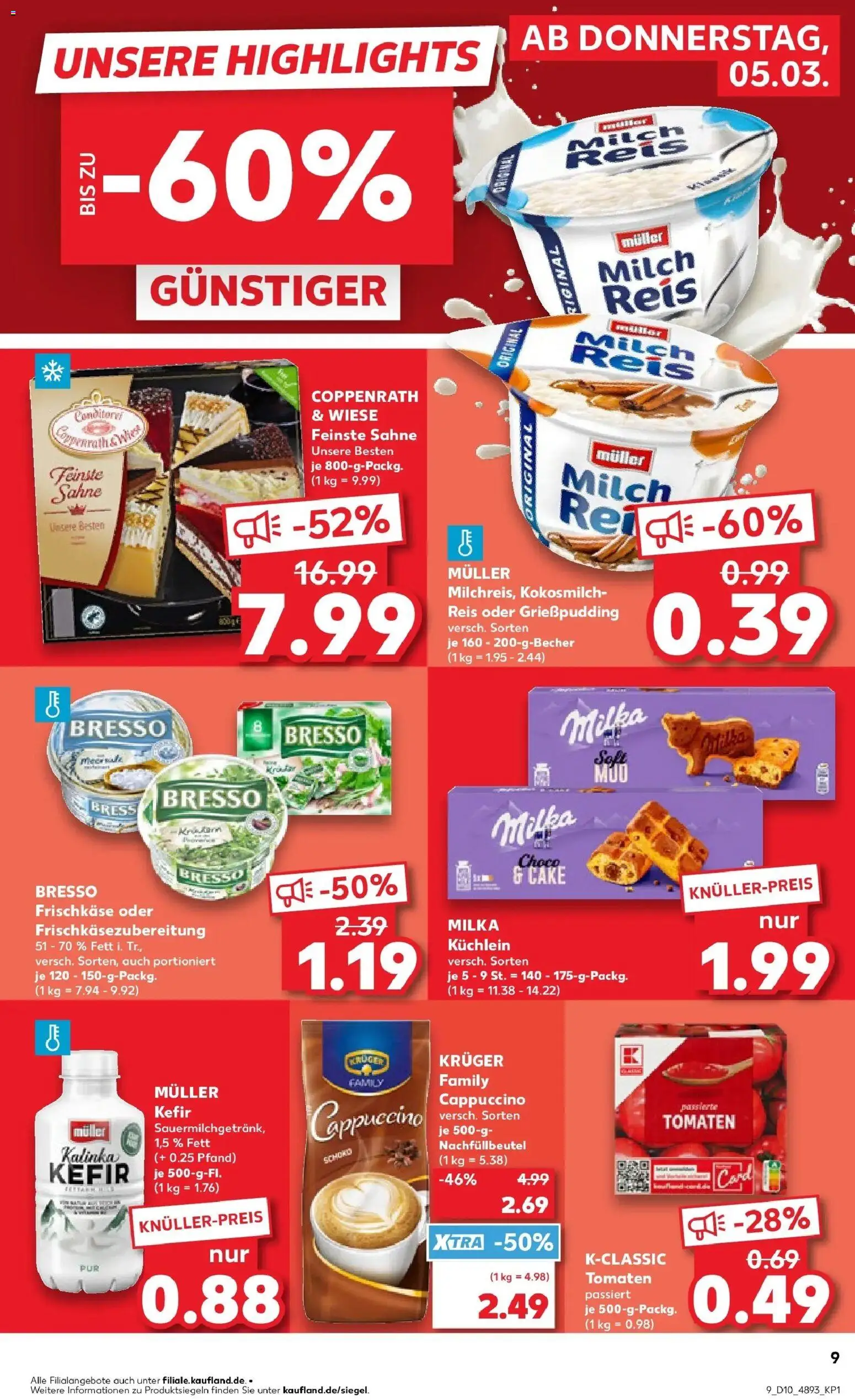 Kaufland Prospekt Köthen (Anhalt)	 – gültig ab 02.03.2026 | Seite: 21 | Produkte: Milch, Bresso, Reis, Frischkase