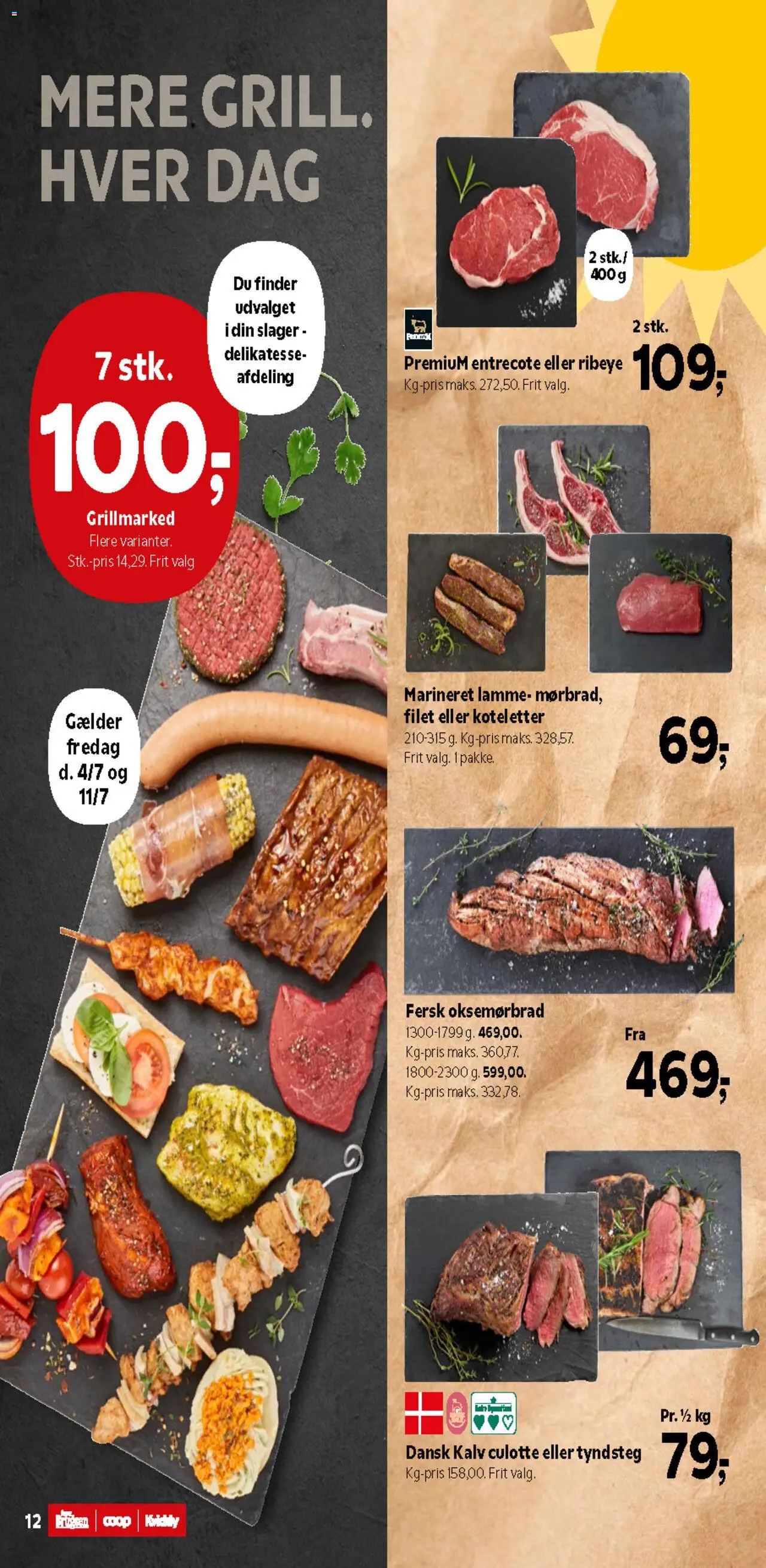 Kvickly Tilbudsavis gyldig fra 04.07.2025 | Side: 14 | Produkter: Koteletter, Entrecote