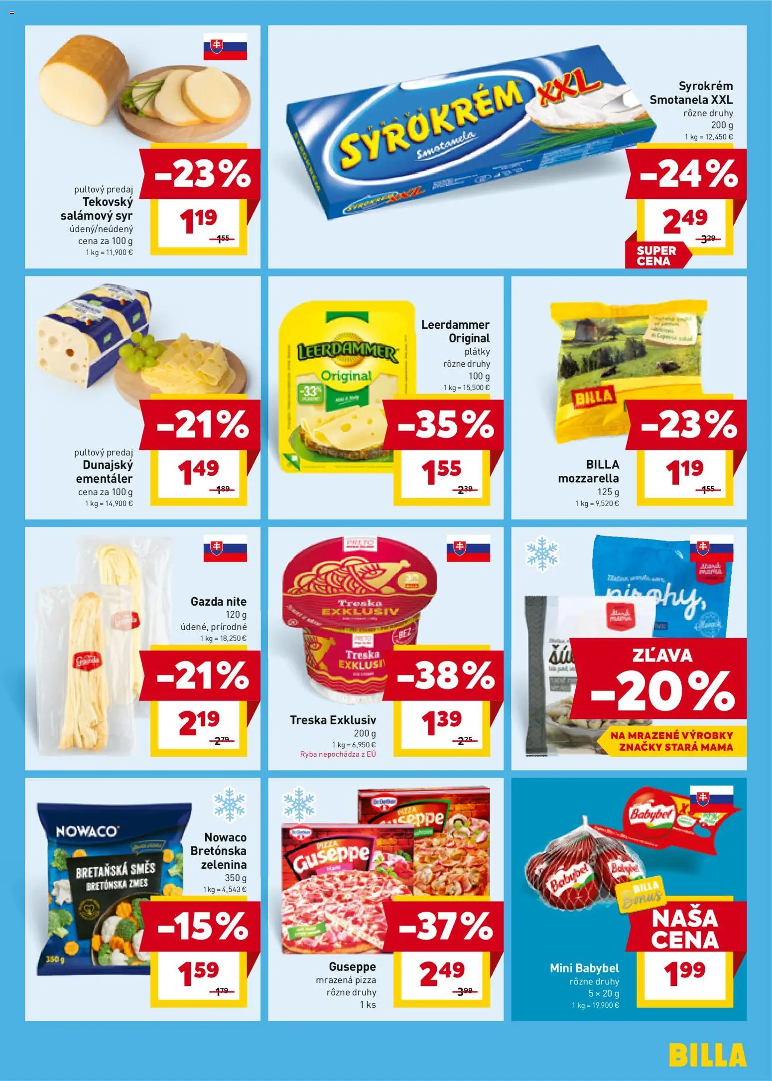 Nové Billa akcie – leták je platný od 29.10.2025 | Strana: 11 | Produkty: Syr, Mozzarella, Ryba, Treska