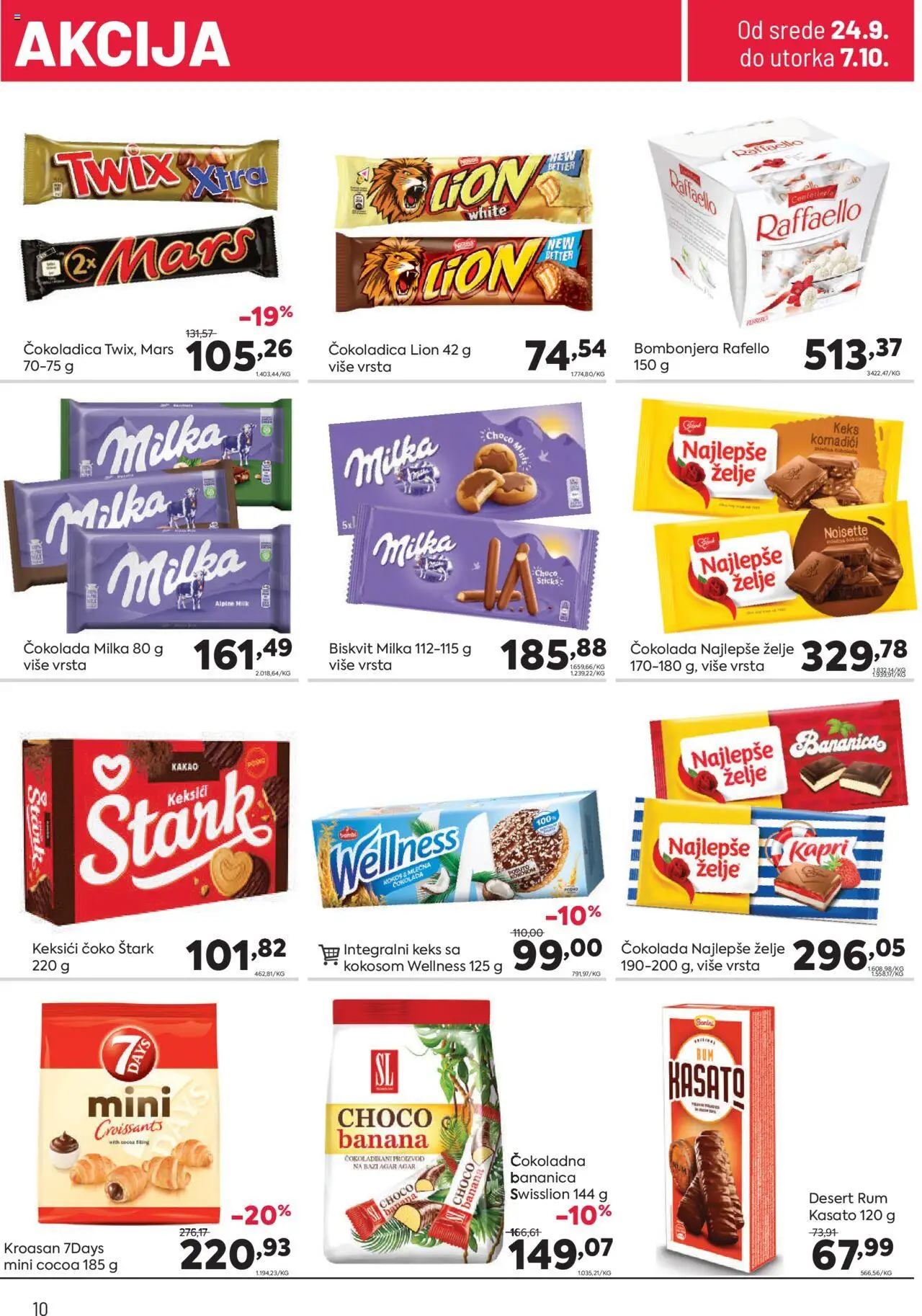 PerSu katalog - važi od 24.09.2025 | Strana: 10 | Proizvode: Milka, Keks, Raffaello, Kroasan