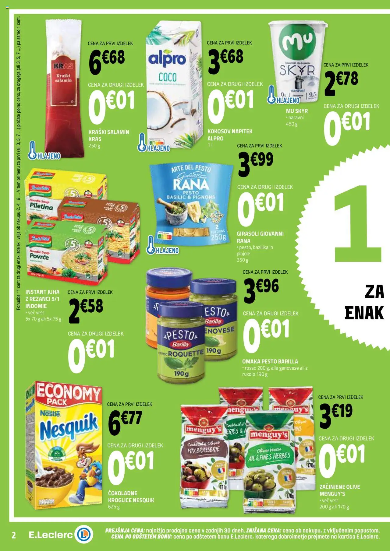 Novi E.leclerc katalog ponudbe – veljaven od 08.10.2025 | Stran: 2 | Izdelki: Juha, Skyr, Pesto, Omaka