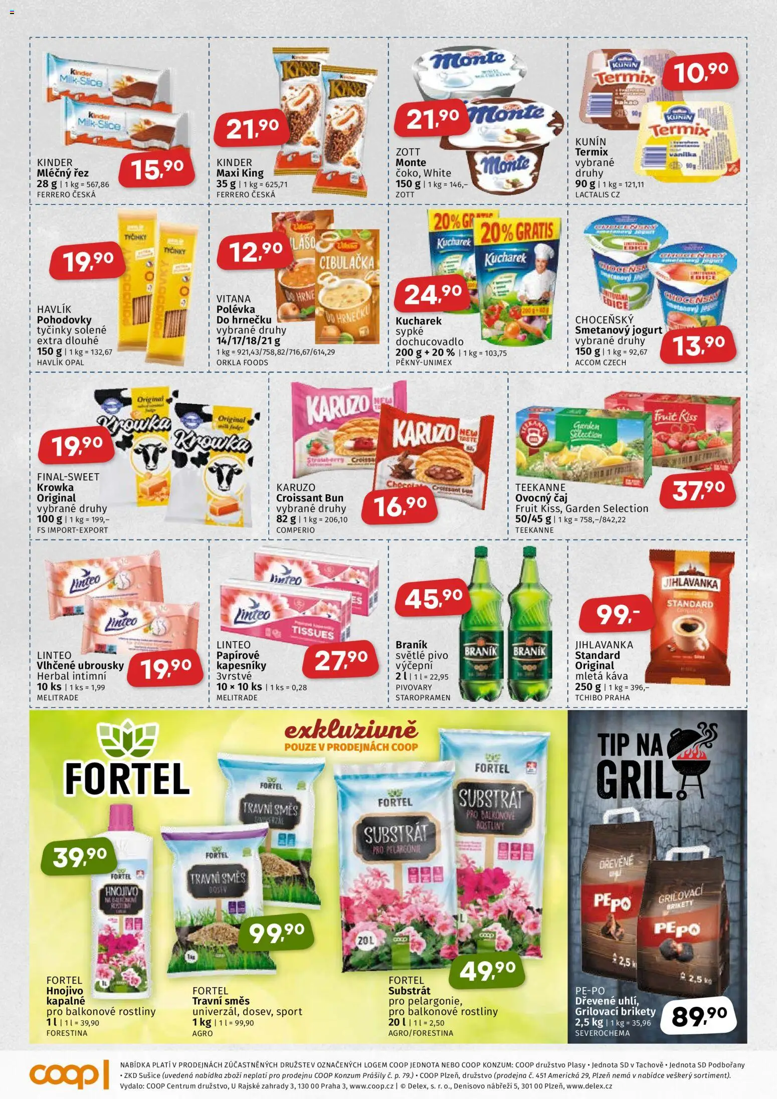 Coop leták - Západočeský region od 22.04.2026 | Strana: 3 | Produkty: Smetanový jogurt, Čaj, Grilovací brikety, Mletá káva