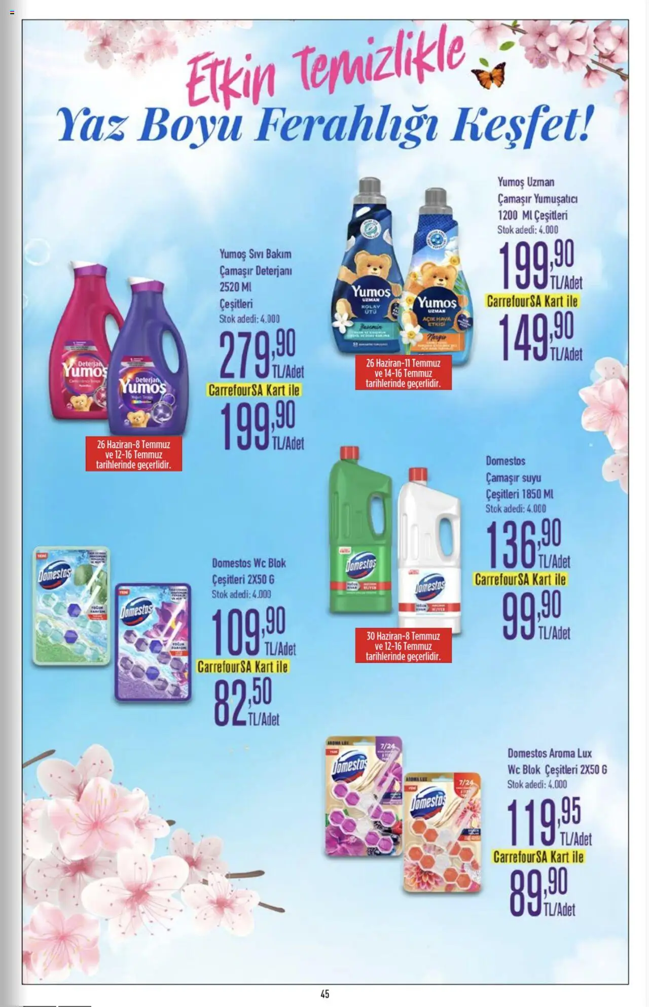 CarrefourSA Katalog - 26.06.2025 tarihinden itibaren geçerlidir | Sayfa: 45 | Ürünler: Çamaşır deterjanı, Yumuşatıcı, Deterjan, Parfüm