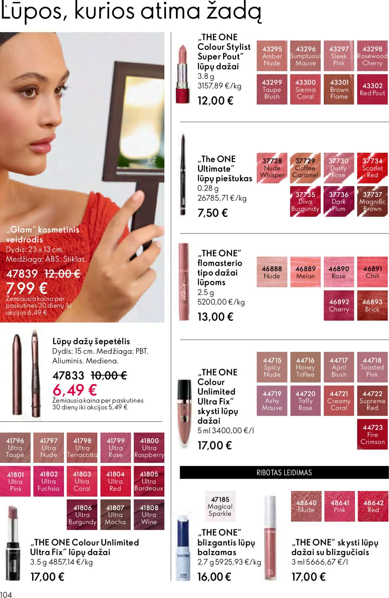 Oriflame akcijos nuo 01.04.2026 | Puslapis: 104 | Prekių: Balzamas, Šepetėlis, Veidrodis