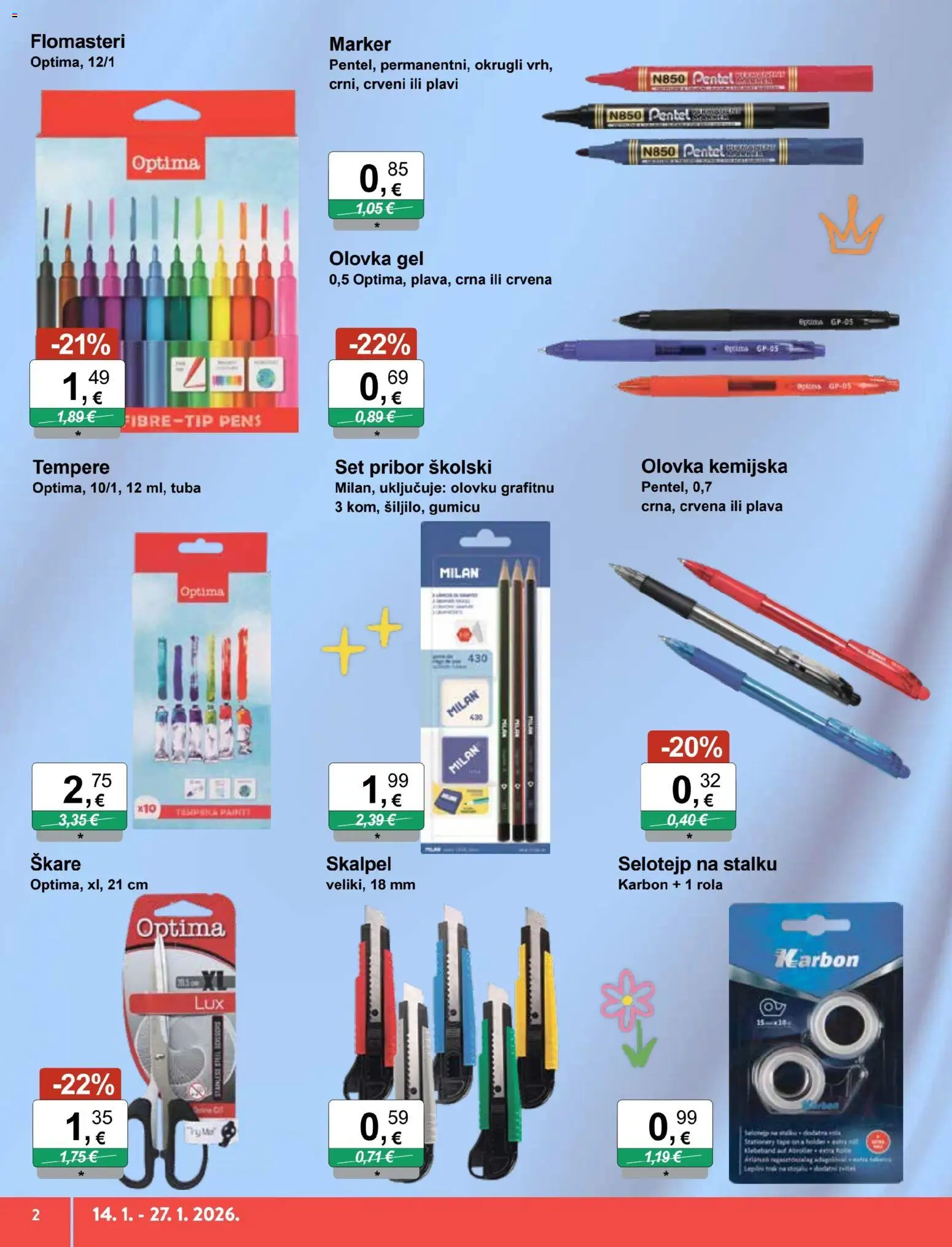 KTC katalog | vrijedi od 14.01.2026 | Stranica: 2 | Proizvodi: Škare, Skalpel, Tempere, Flomasteri