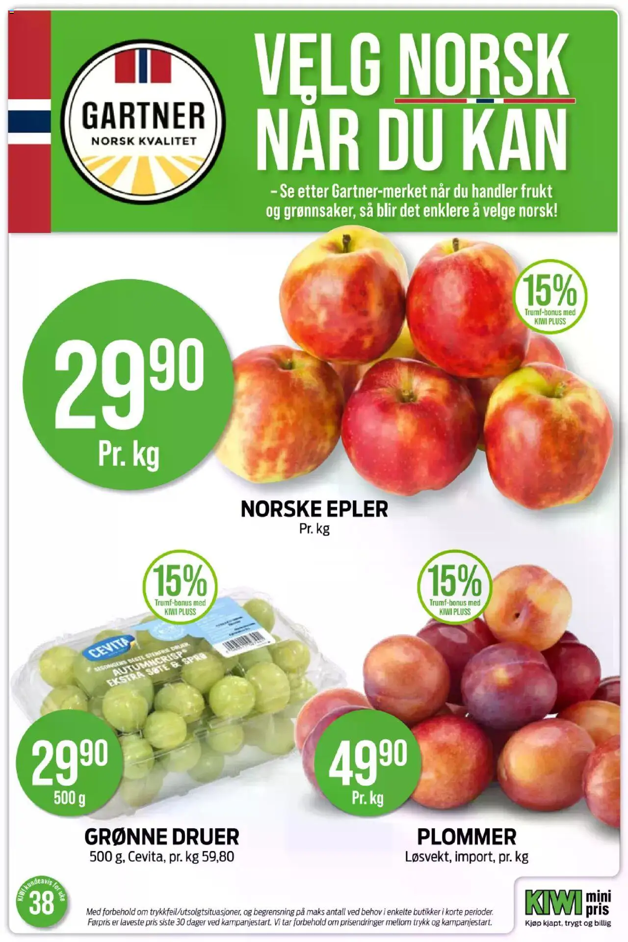 | Side: 13 | Produkter: Epler, Kiwi, Plommer, Druer