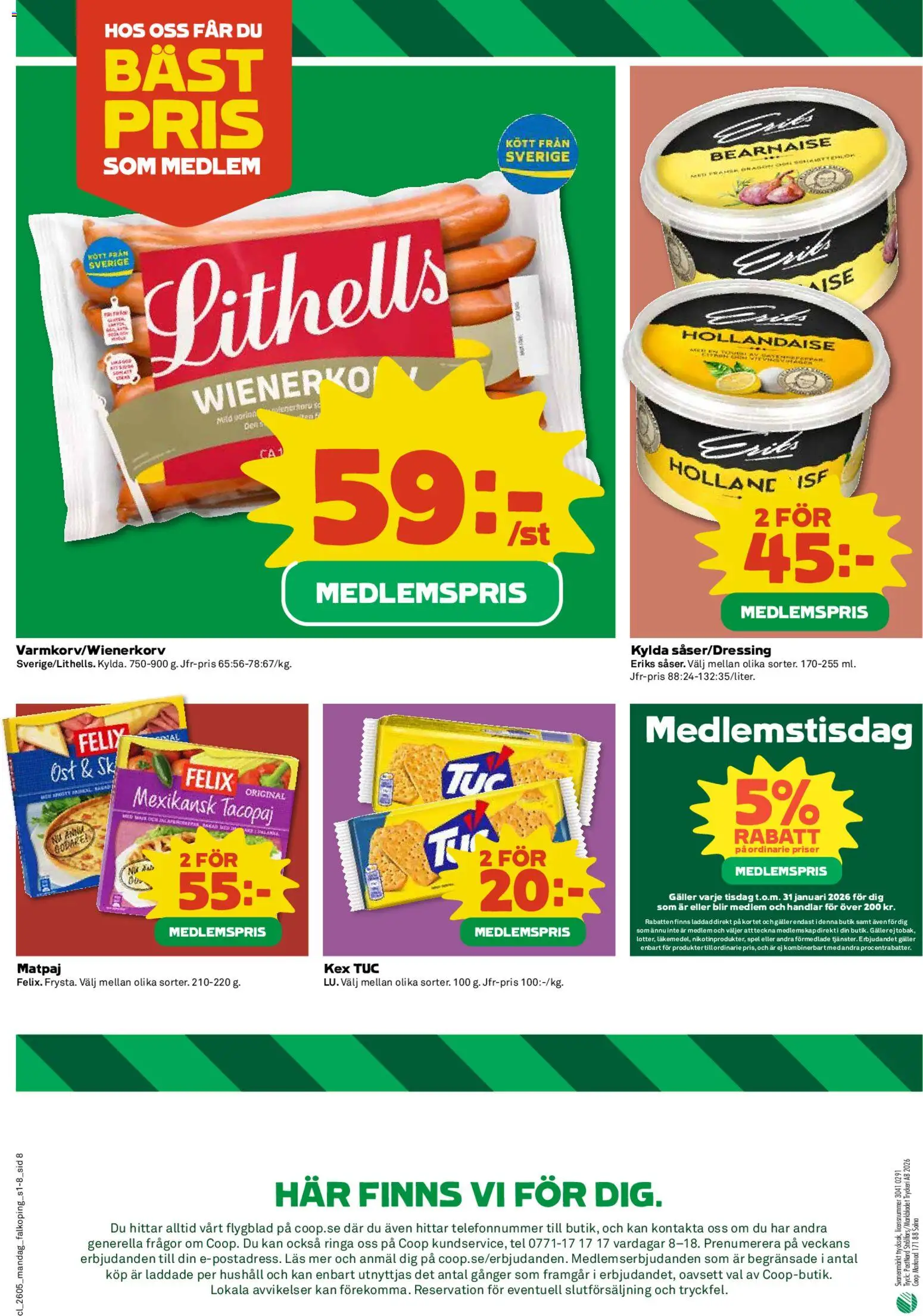 Coop reklamblad aktuell från 26.01.2026 | Sida: 8 | Produkter: Galler, Ost, Spel