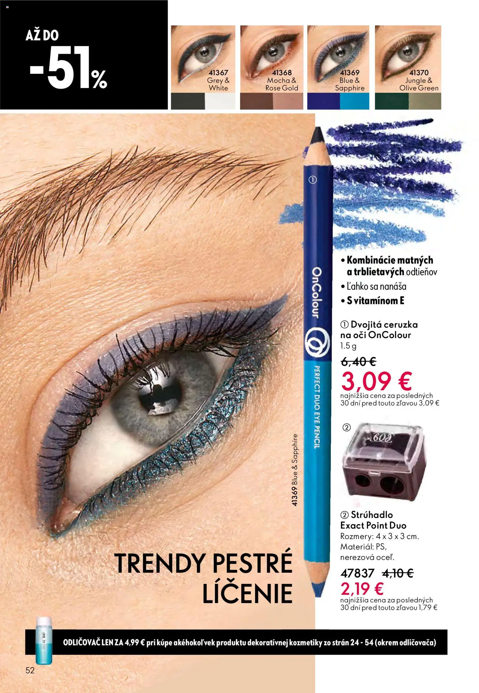 Nové Oriflame akcie – leták je platný od 24.12.2025 | Strana: 52 | Produkty: Strúhadlo, Ceruzka na oči, Ceruzka, Odličovač