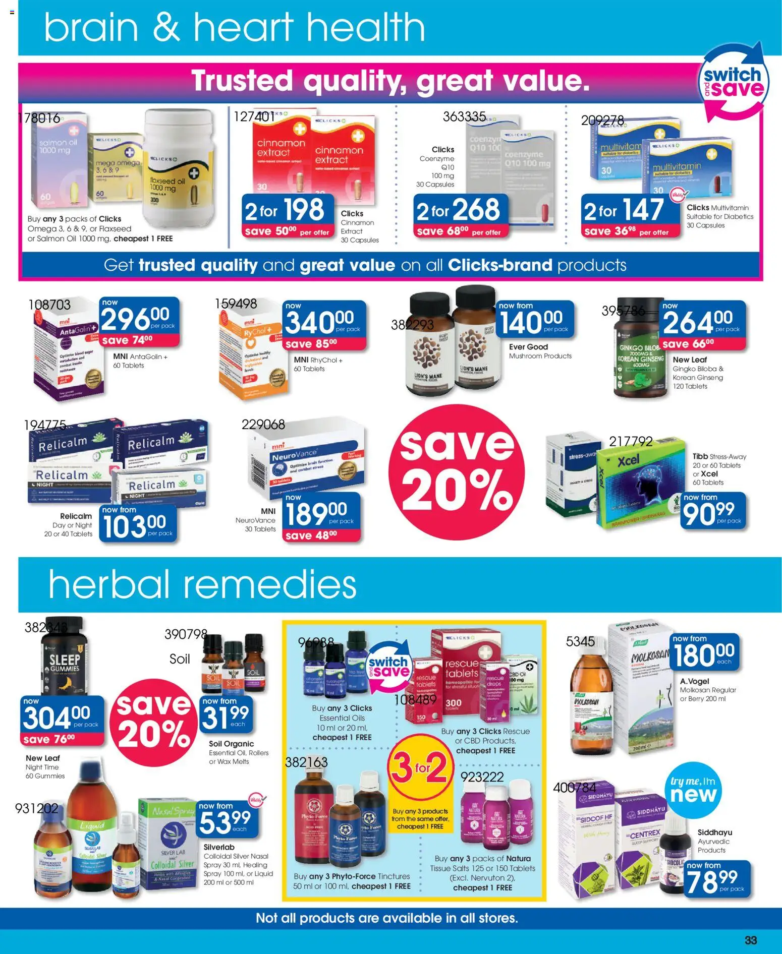 New Clicks catalogue – valid from 09.12.2025 | Page: 33 | Products: Wax, Oil, Switch, Nasal spray