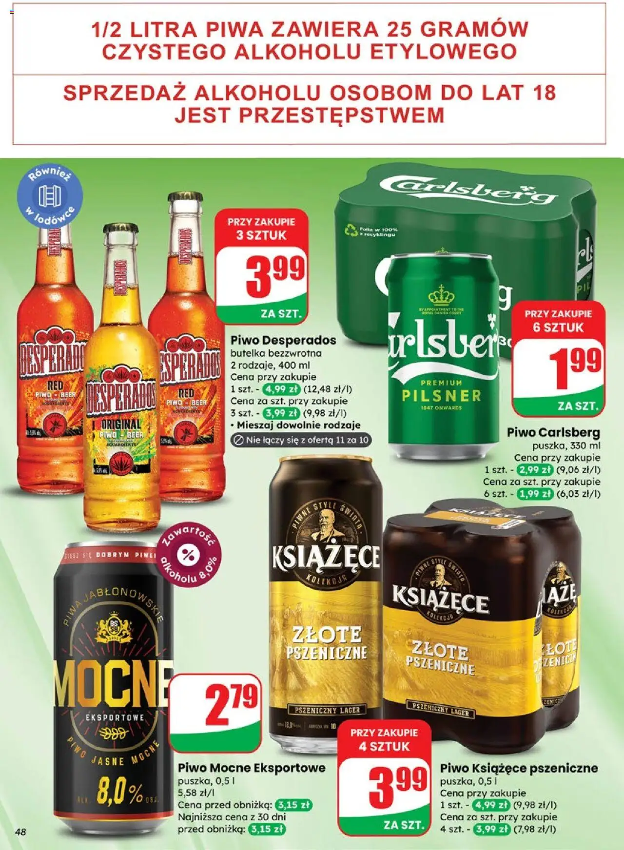 Dino Gazetka od 01.10.2025 | Strona: 48 | Produkty: Piwo Desperados, Piwo Carlsberg, Piwo