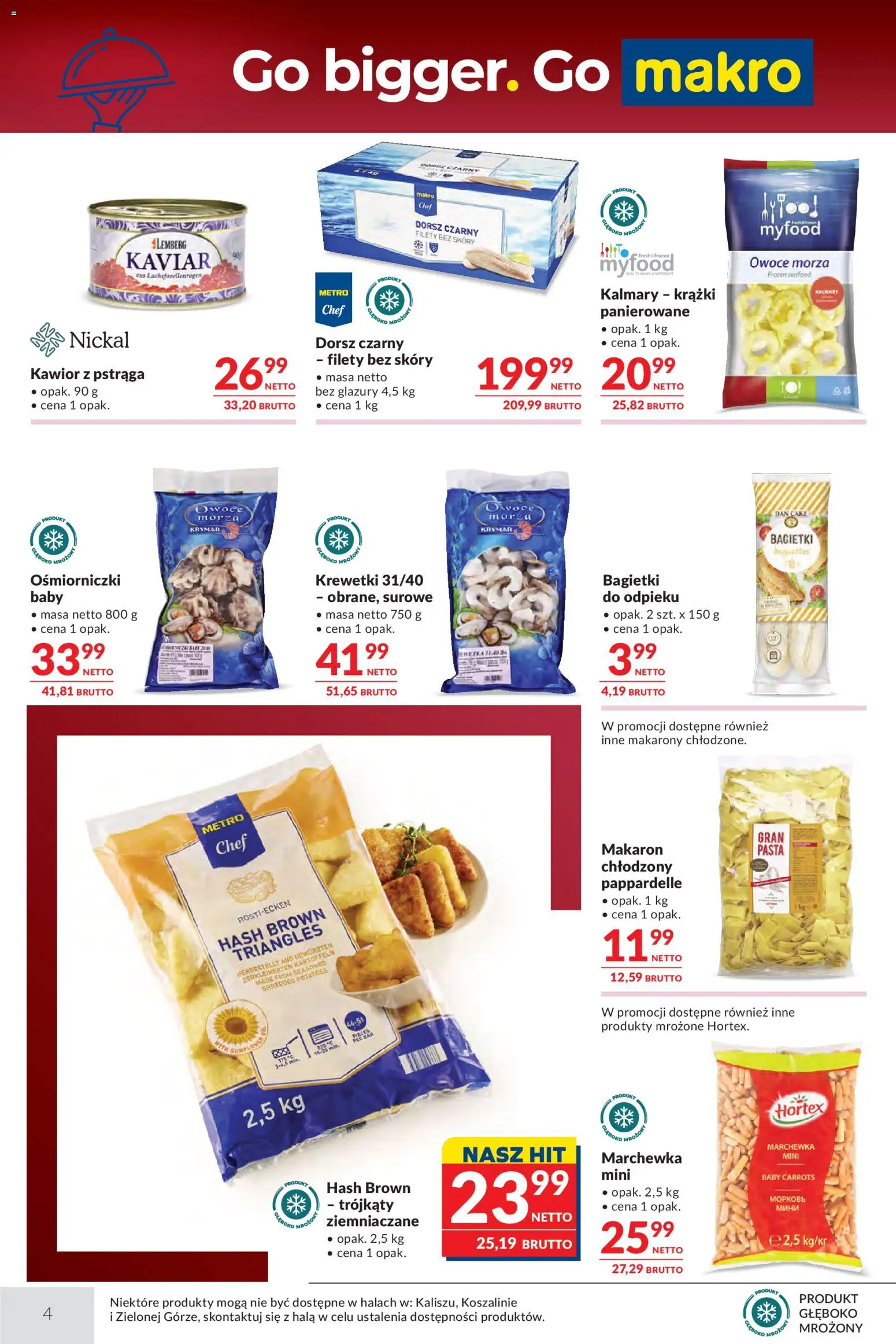Makro - Oferta dla gastronomii od 20.01.2026 | Strona: 4 | Produkty: Krewetki, Kalmary, Marchewka, Kawior