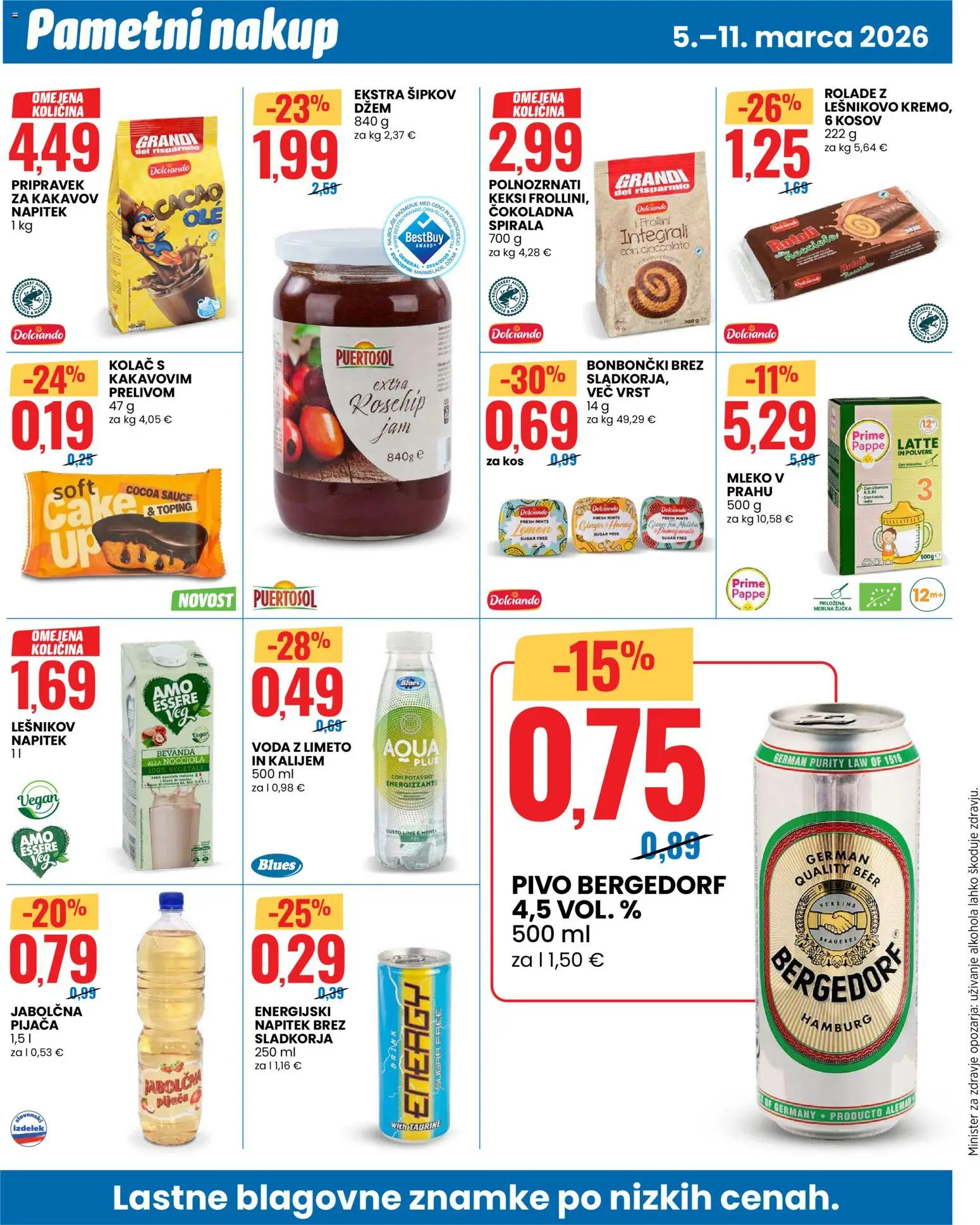 Novi Eurospin katalog ponudbe – veljaven od 05.03.2026 | Stran: 8 | Izdelki: Kos, Energijski napitek, Mleko, Pivo