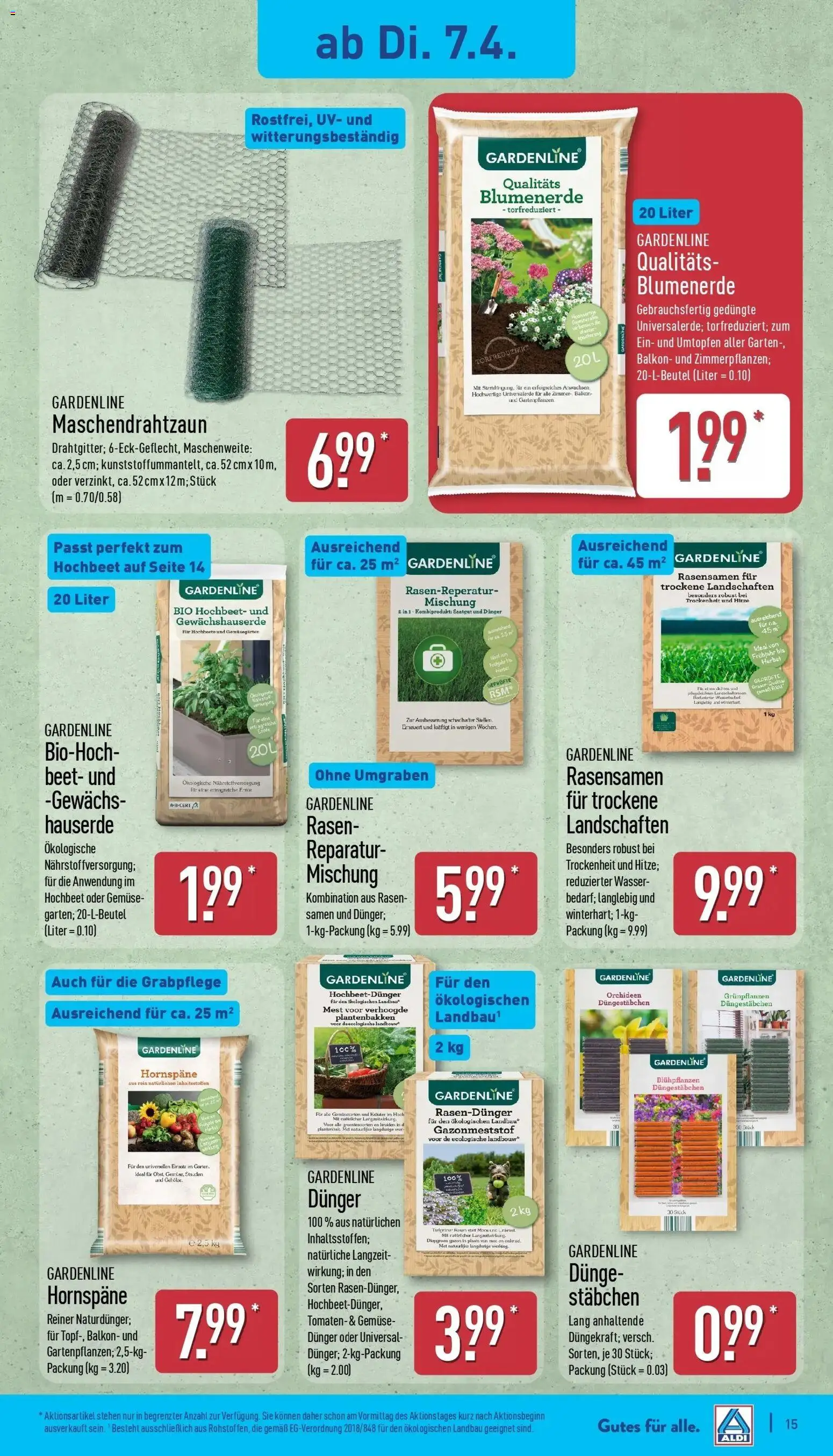 Aldi - ALDI Nord: Wochenangebote – gültig ab 05.04.2026 | Seite: 16 | Produkte: Hochbeet, Blumenerde, Wasser, Gemüse