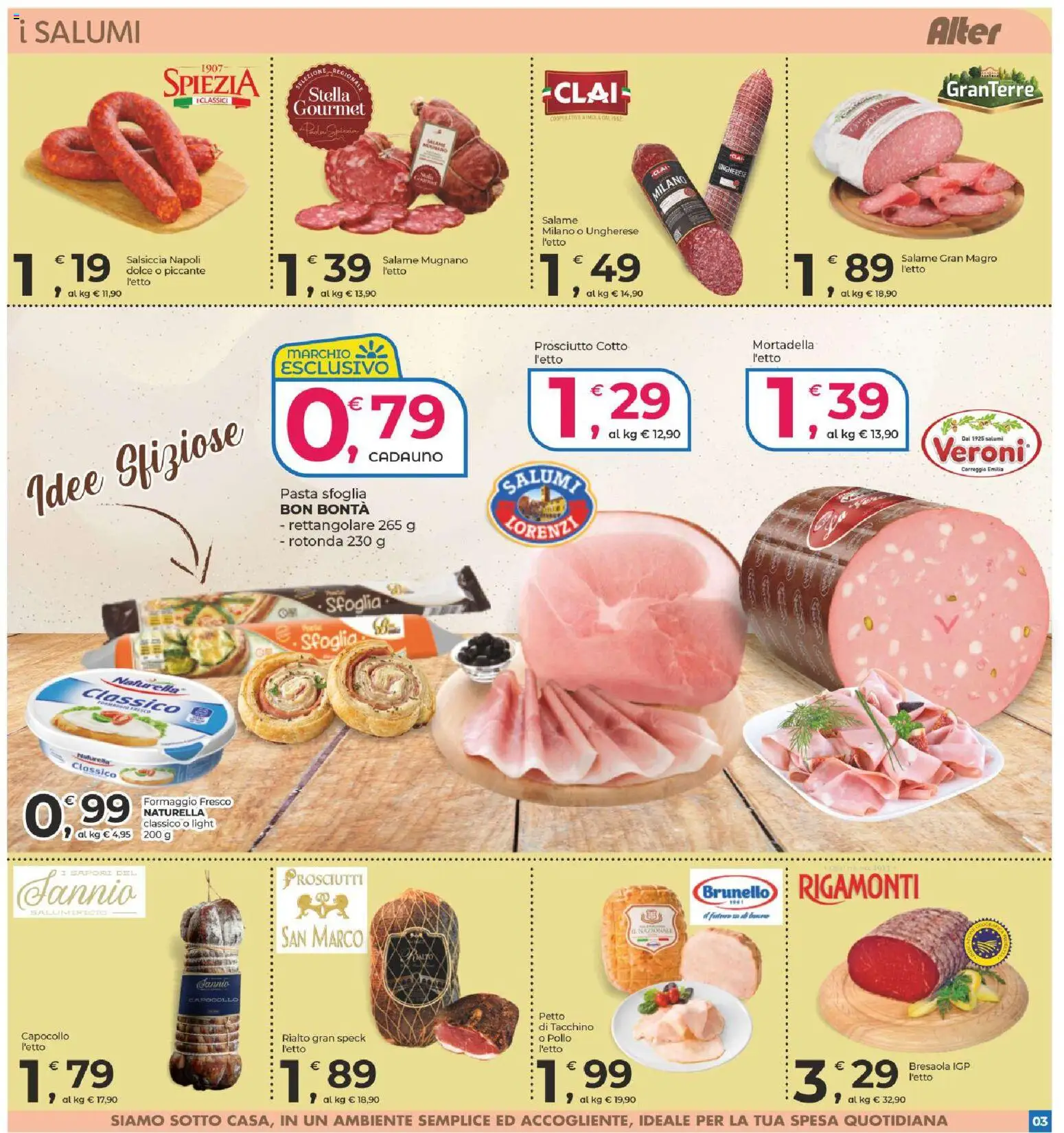 Volantino Alter Discount del 25.03.2026 | Pagina: 3 | Prodotti: Speck, Prosciutto Cotto, Pollo, Salsiccia