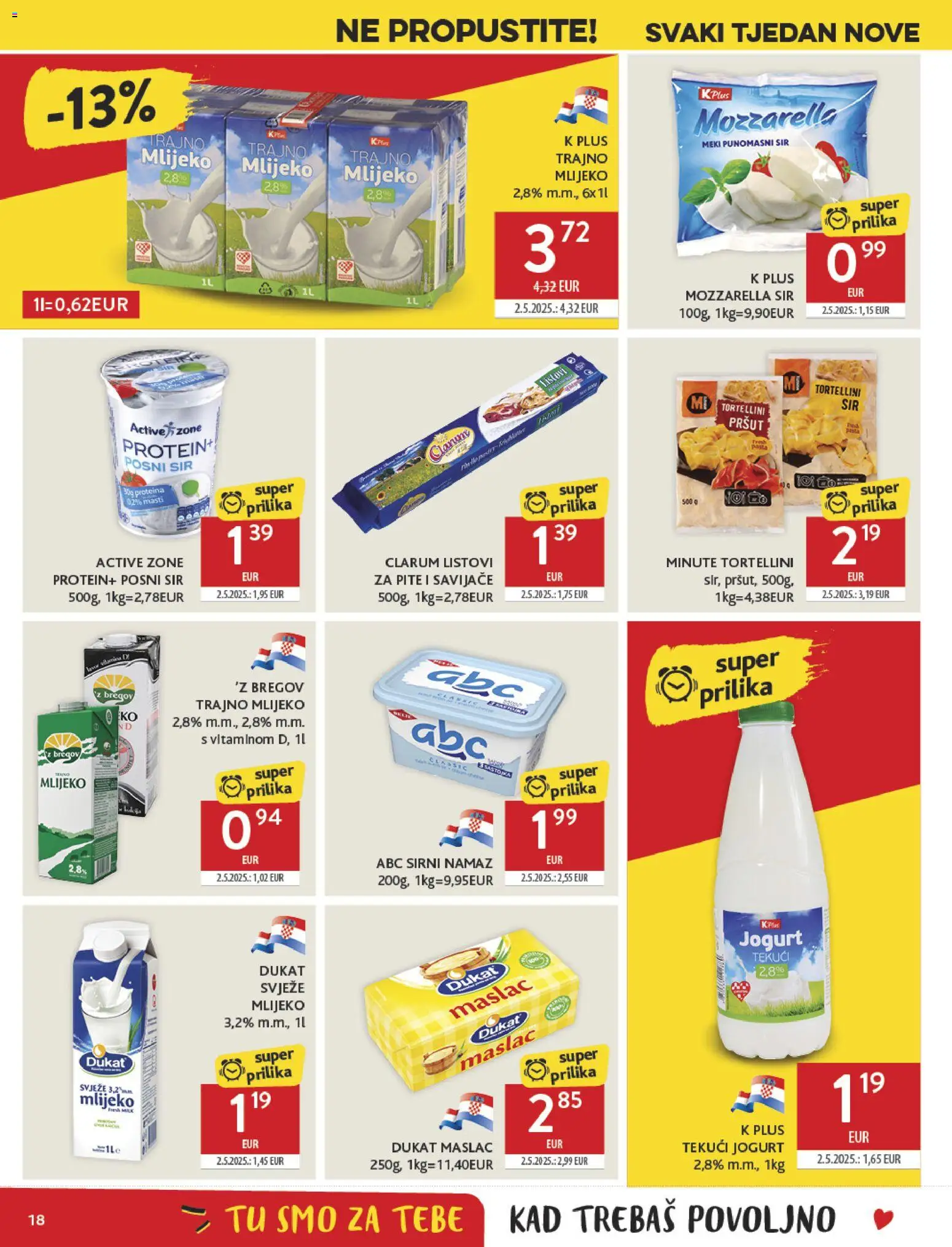 Konzum HR akciós ujság - amely érvényes a következő dátumtól: 12.11.2025 | Oldal: 18 | Termékek: Mozzarella, Protein, Tortellini, Mák