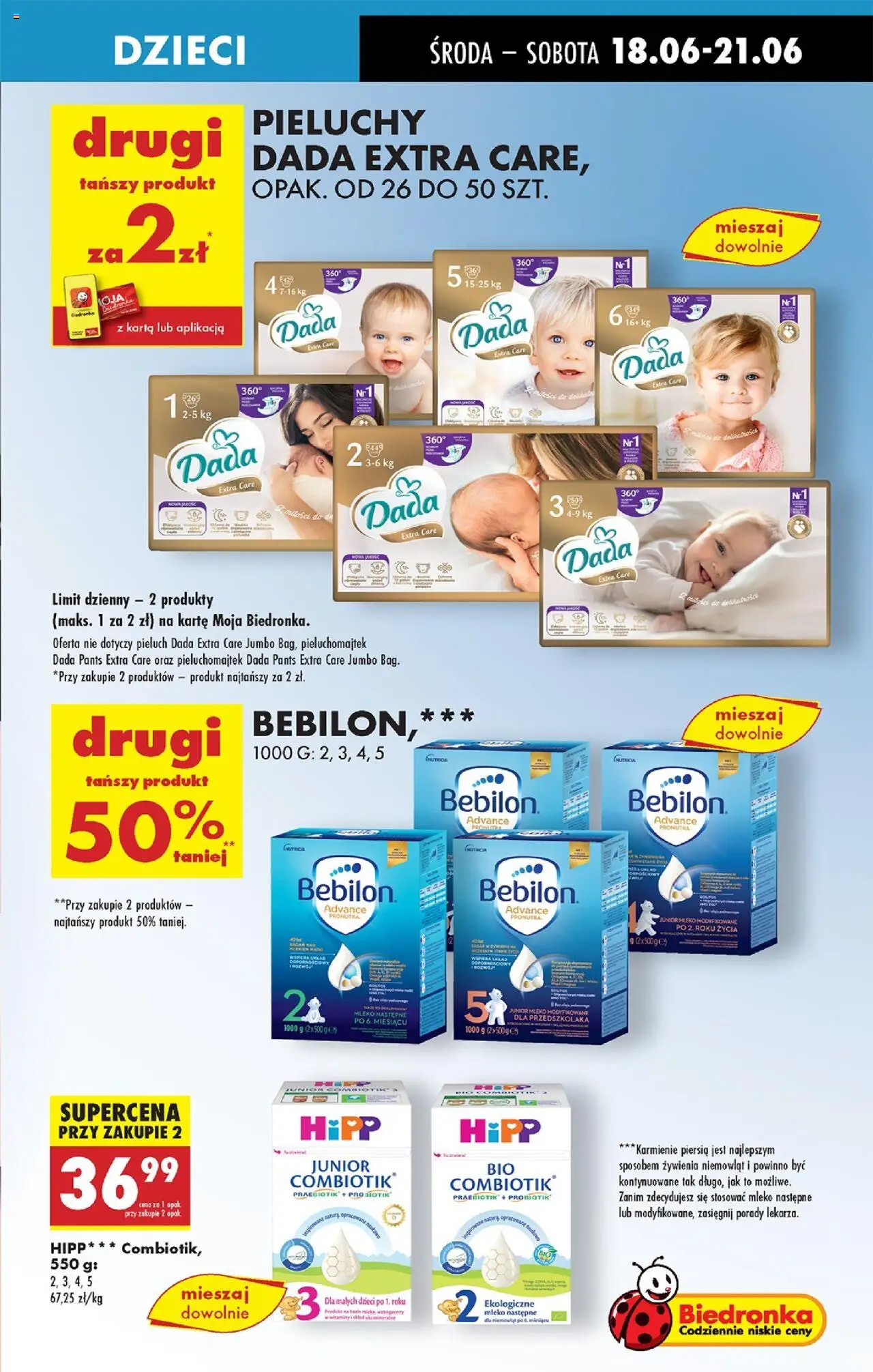 Biedronka gazetka - Oferta W tym tygodniu od 18.06.2025 | Strona: 65 | Produkty: Karta, Pieluchy Dada, Mleko modyfikowane, Mleko